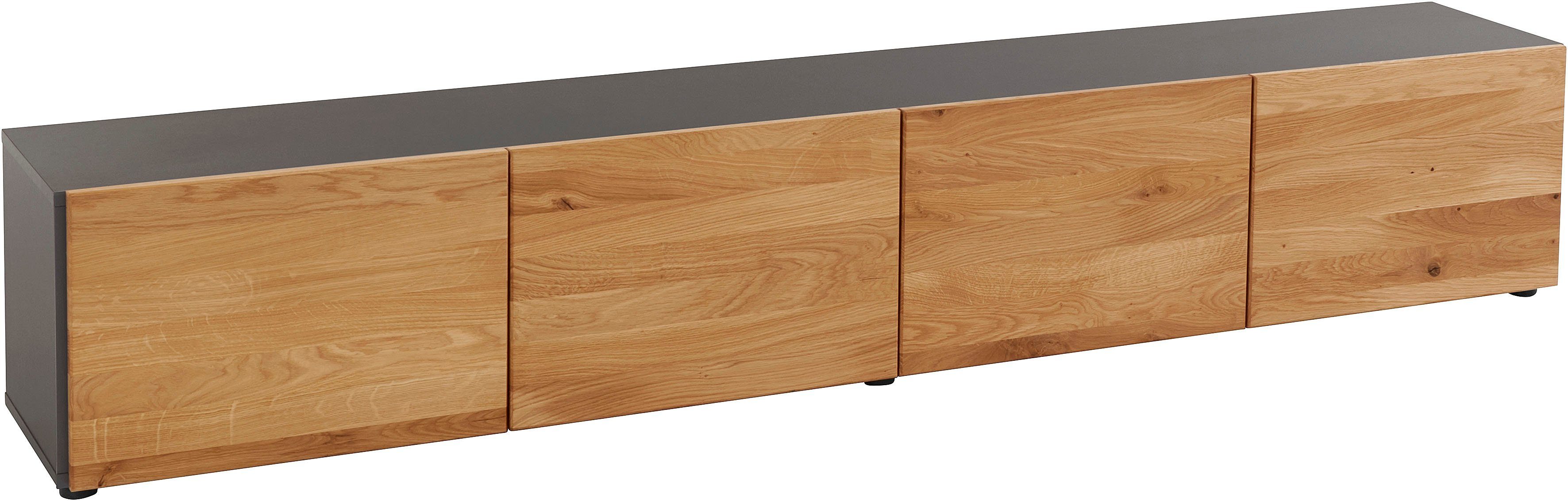 VOGL Möbelfabrik Lowboard 1237, Breite 184 cm, hängend und stehend, Front Eiche furniert