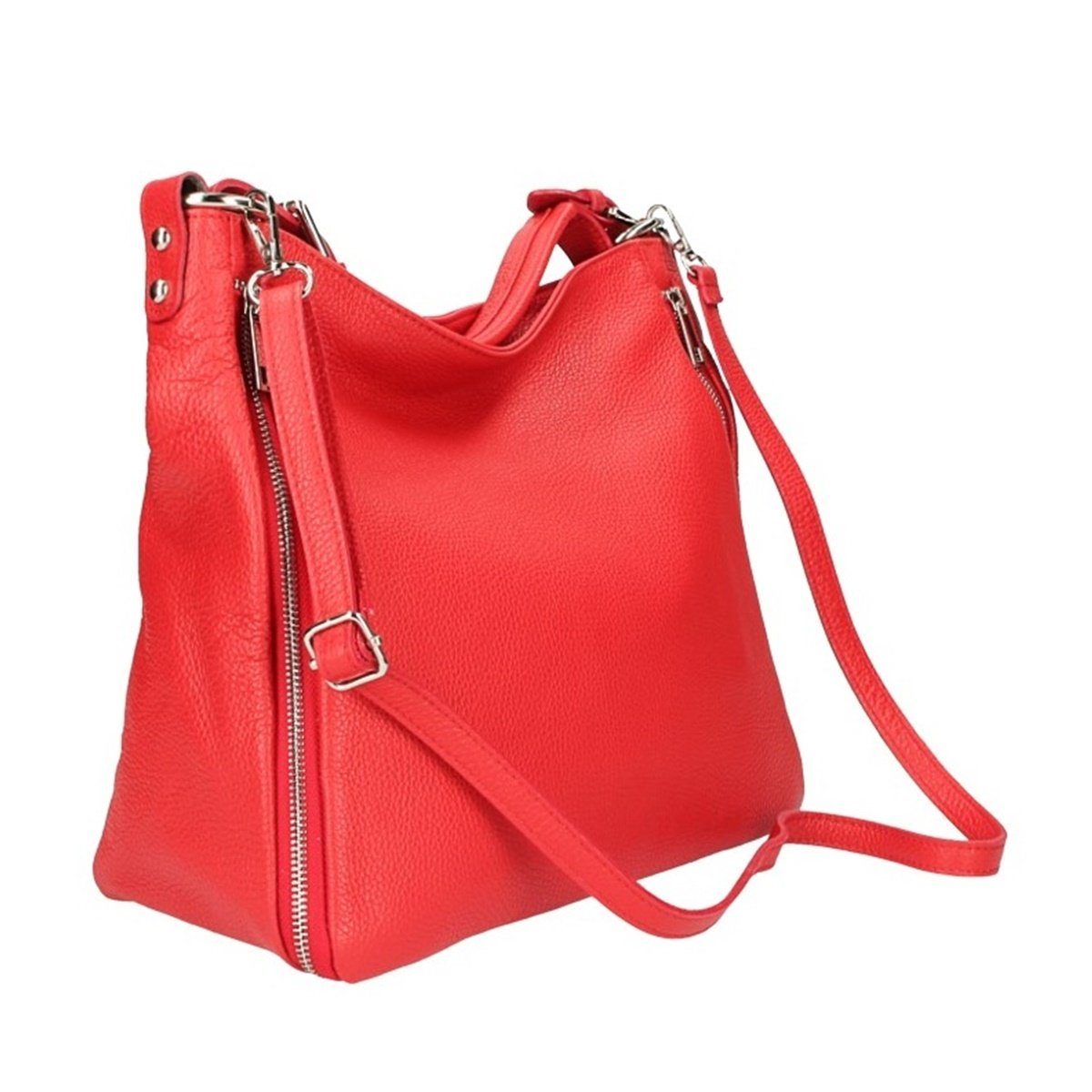fs-bags Handtasche fs7142, Made in Italy Rot