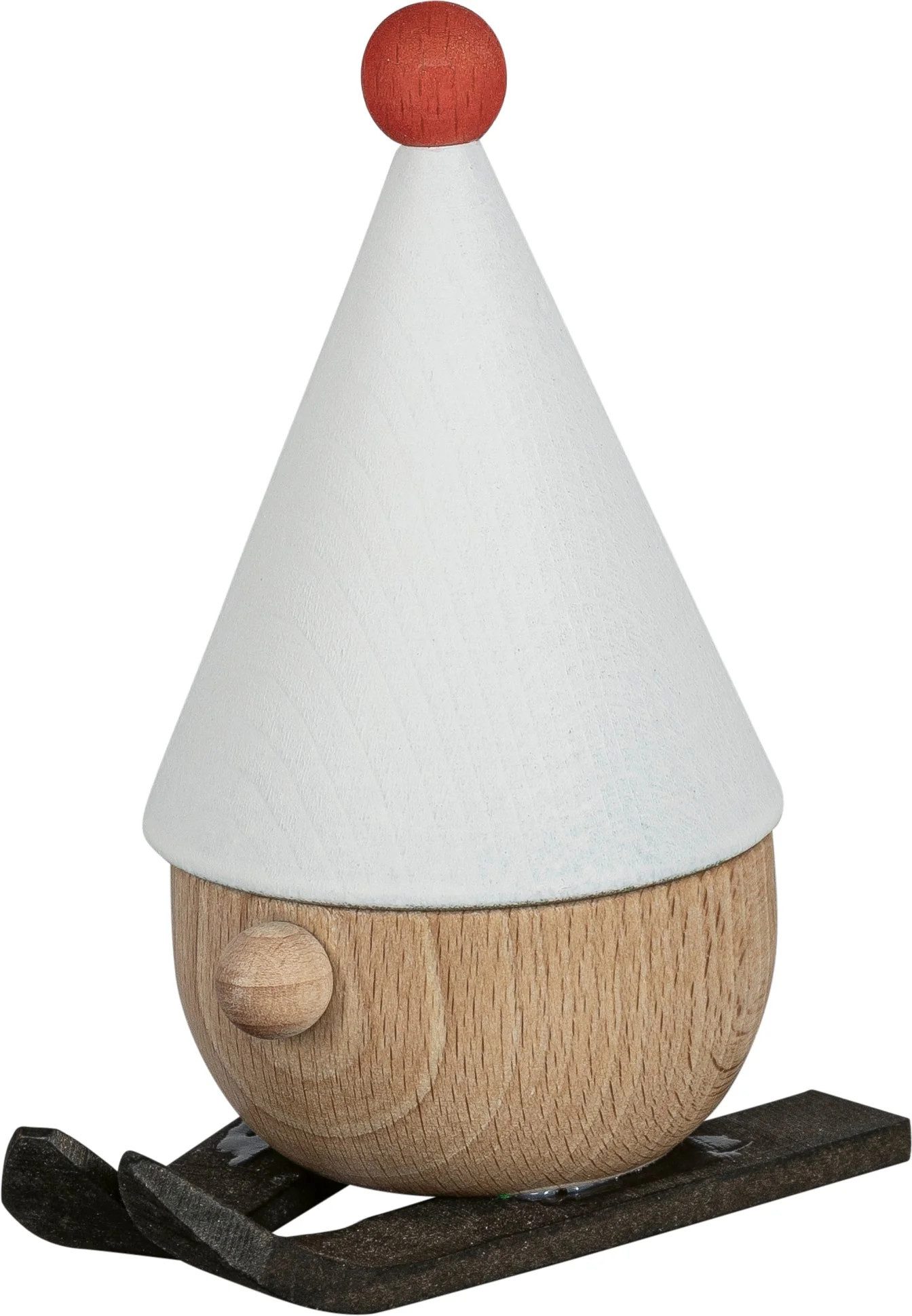 SAICO Original Räuchermännchen Zwerg - Ski Günni - aus Holz - ca. 6 x 7 x 12 cm, Inklusive 5 Räucherkerzen S mit Tannenduft - winterliche Dekoration