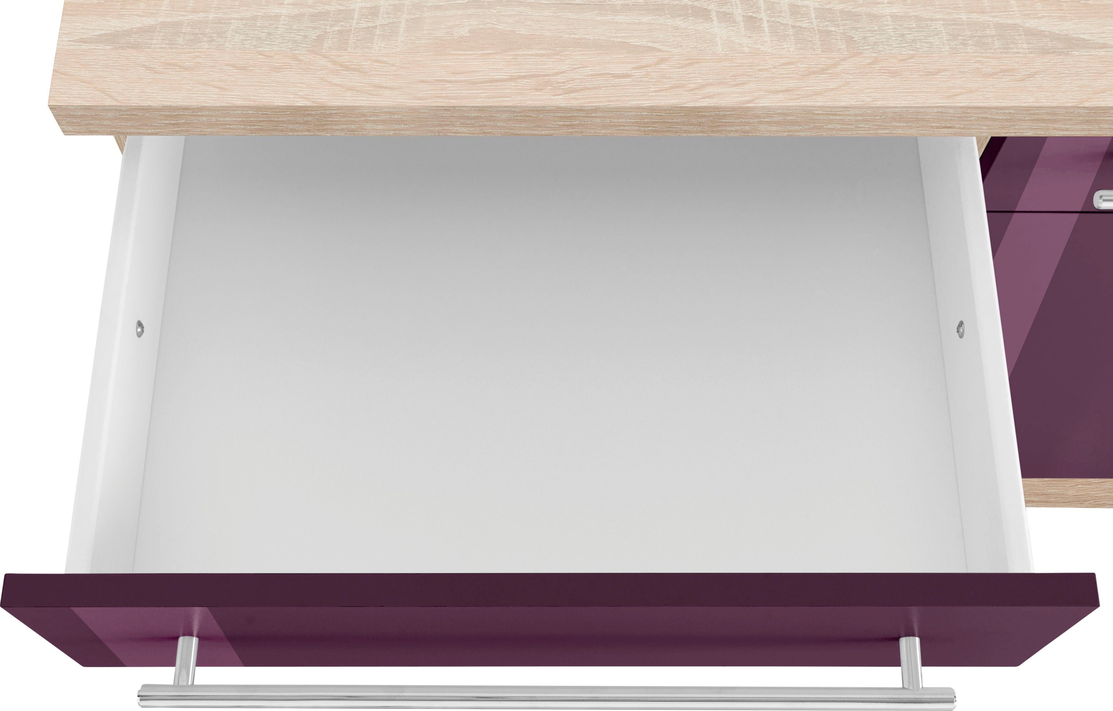 | Hochglanz HELD 150 cm Breite aubergine Samos Unterschrank eiche MÖBEL sonoma