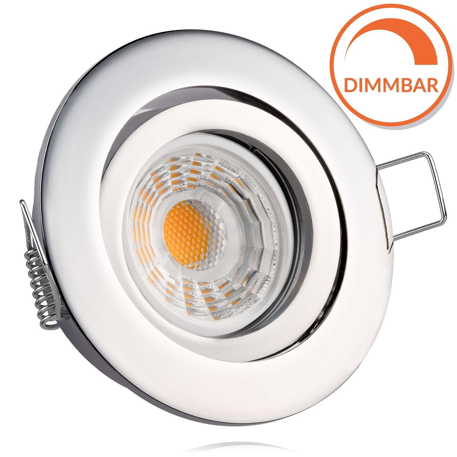 GU10 Set LED Markenstrahler von LEDANDO LEDANDO Einbaustrahler Einbaustrahler Chrom - LED LED mit