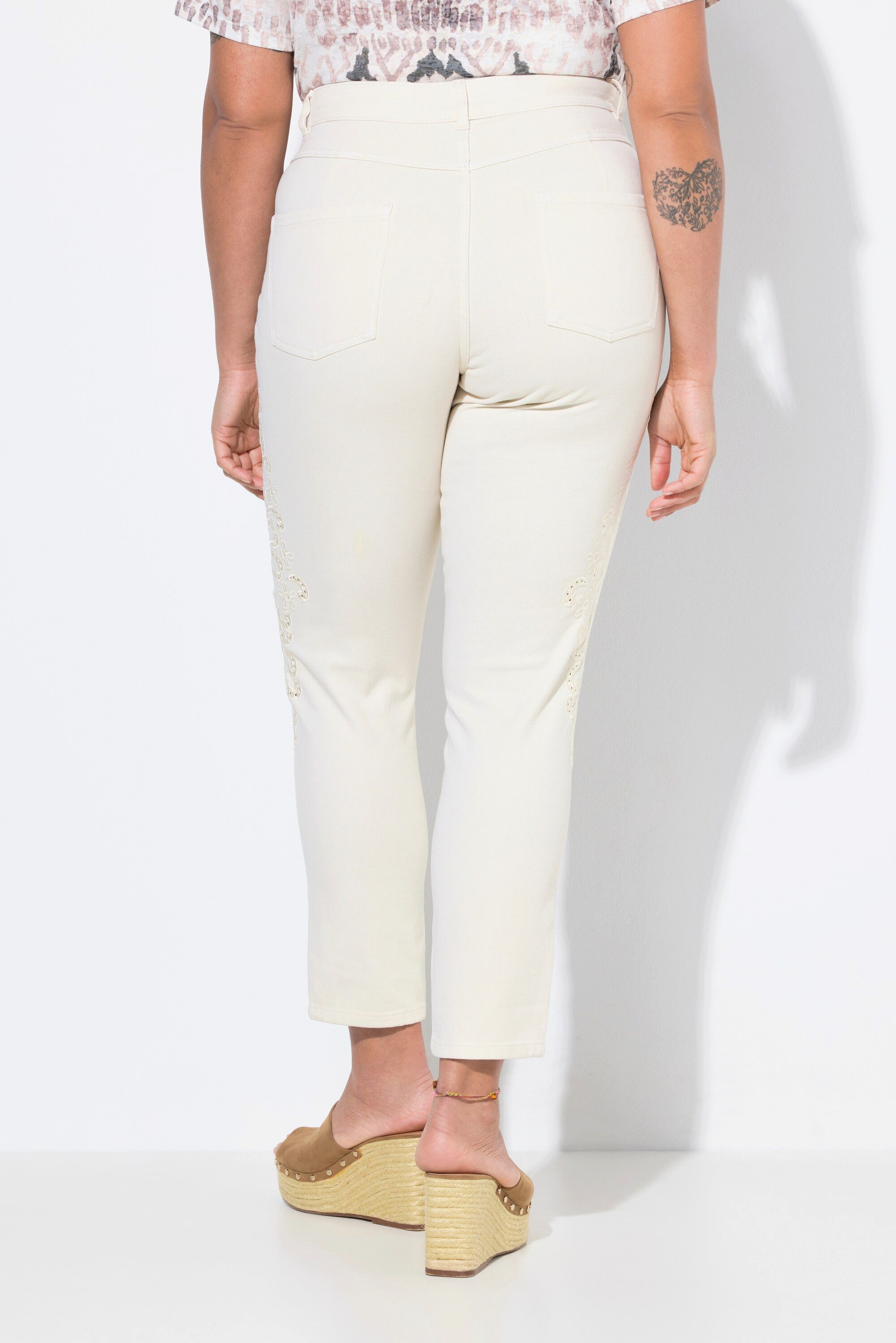 MIAMODA Regular-fit-Jeans Skinny-Jeans Slim Fit Stickerei 5-Pocket