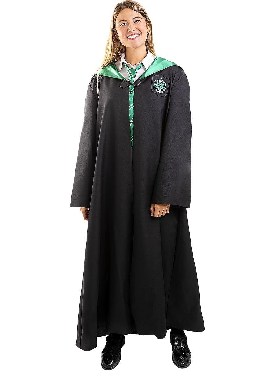 Funidelia Zauberer-Kostüm Harry Potter – Slytherin Umhang, Authentisches Cape für Zauberschüler des Hauses Slytherin