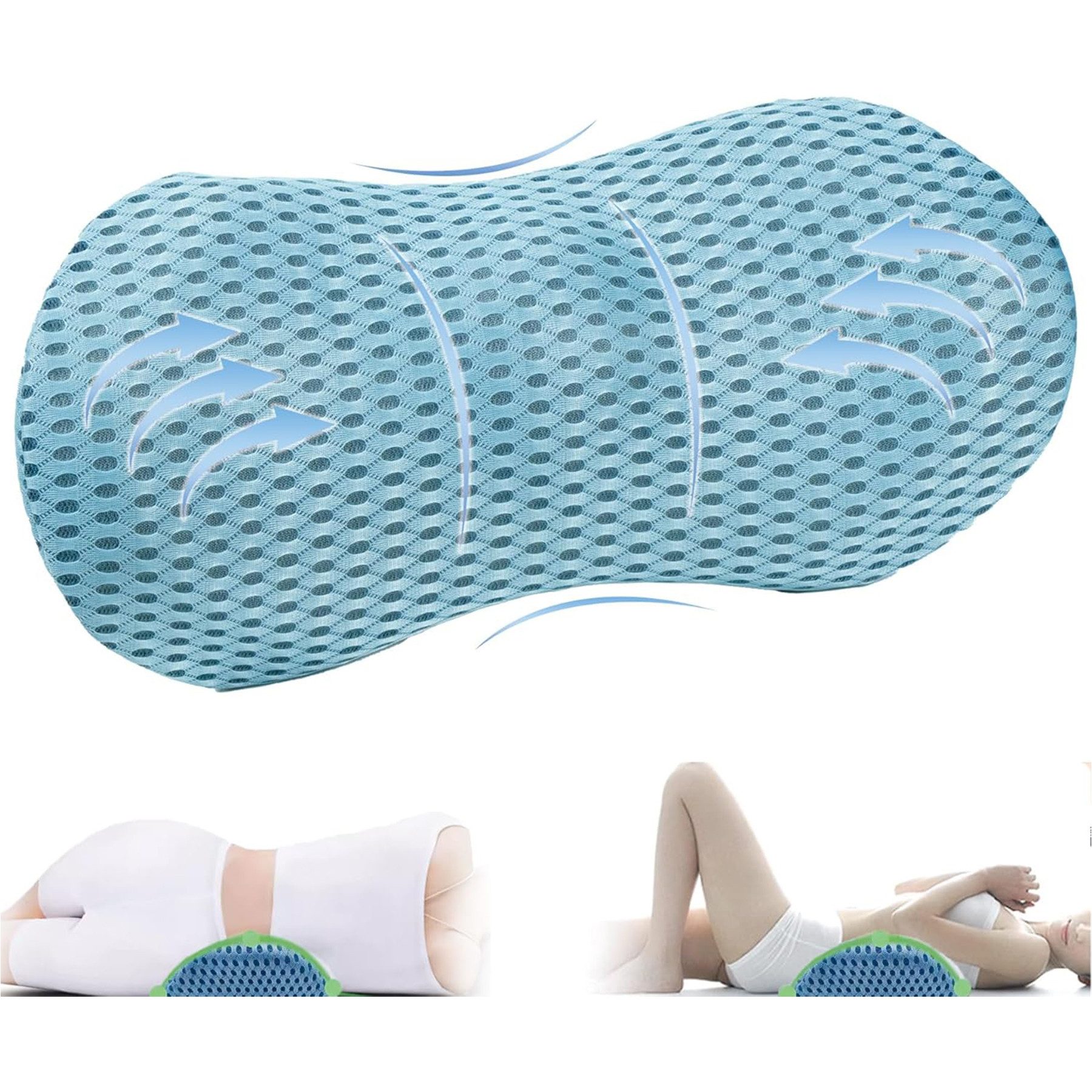 Mutig Rückenkissen Ergonomisches Lendenkissen, Memory Foam Rückenkissen, Lendenstützkissen für Auto, Bürostuhl, Bett, Rückenpolster zur Druckentlastung, für komfortable Unterstützung