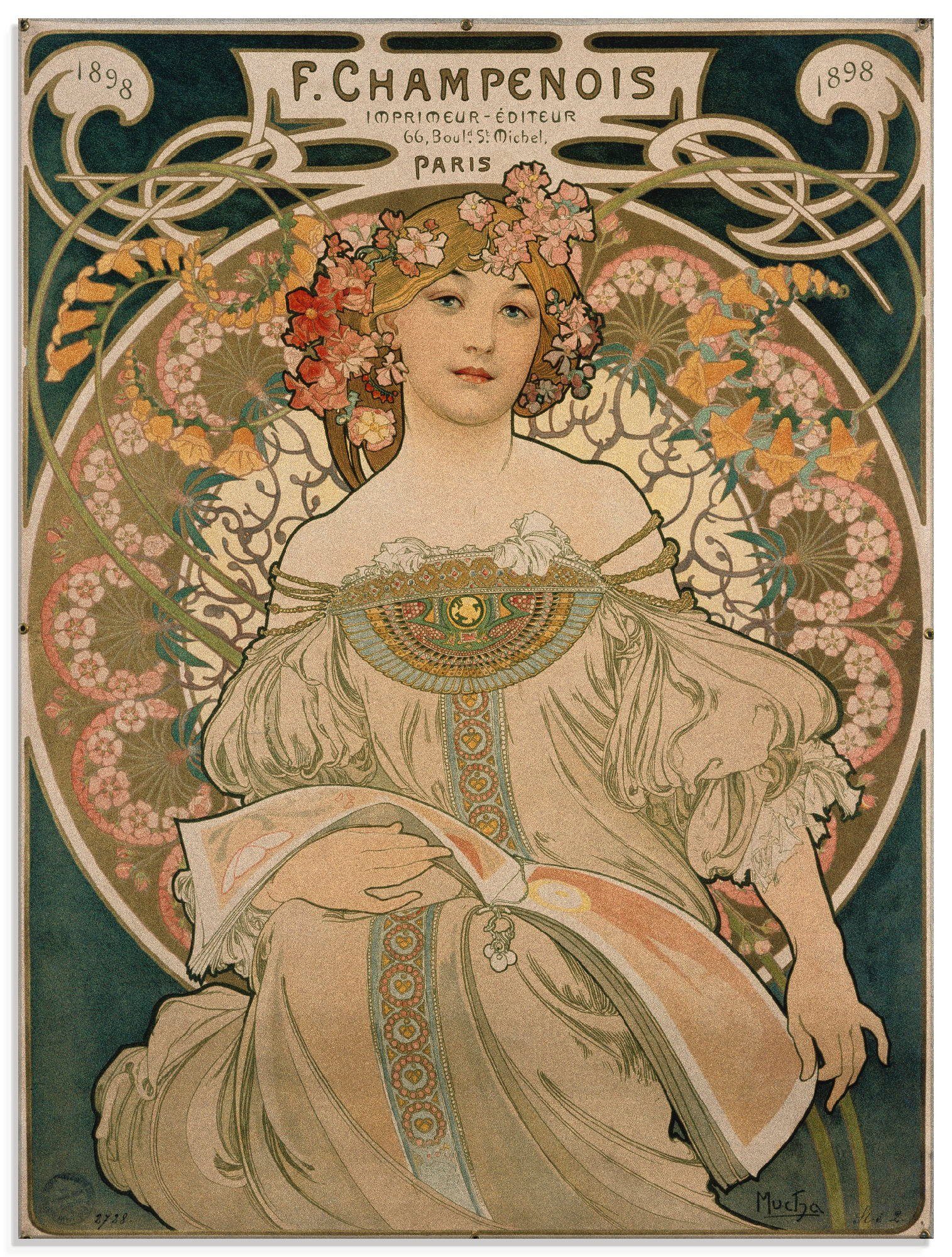 Artland Glasbild Plakat für F. Champenois. 1897, Ausstellungsplakate (1 St), in verschiedenen Größen