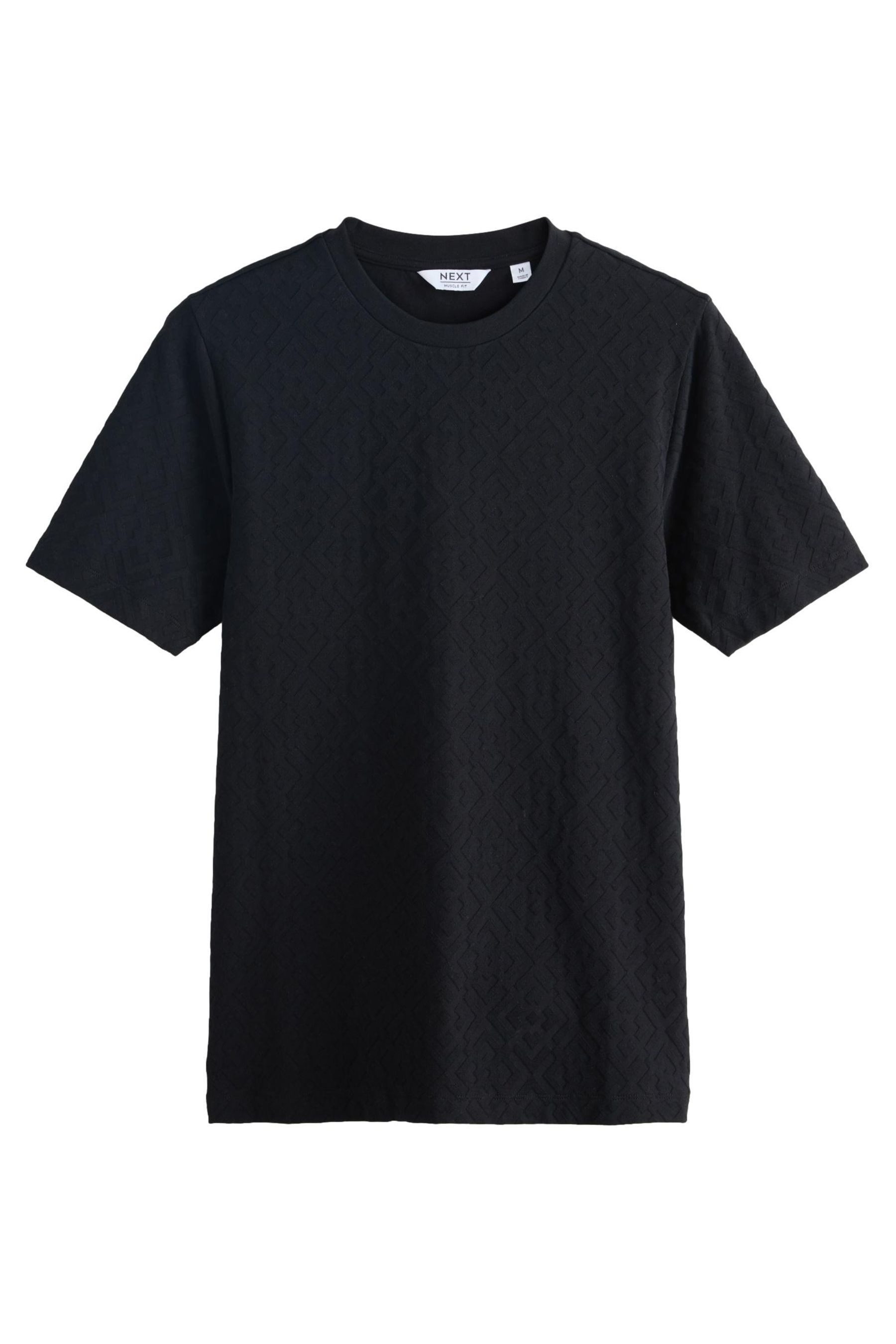 Next T-Shirt Edles strukturiertes Muscle Fit T-Shirt (1-tlg)