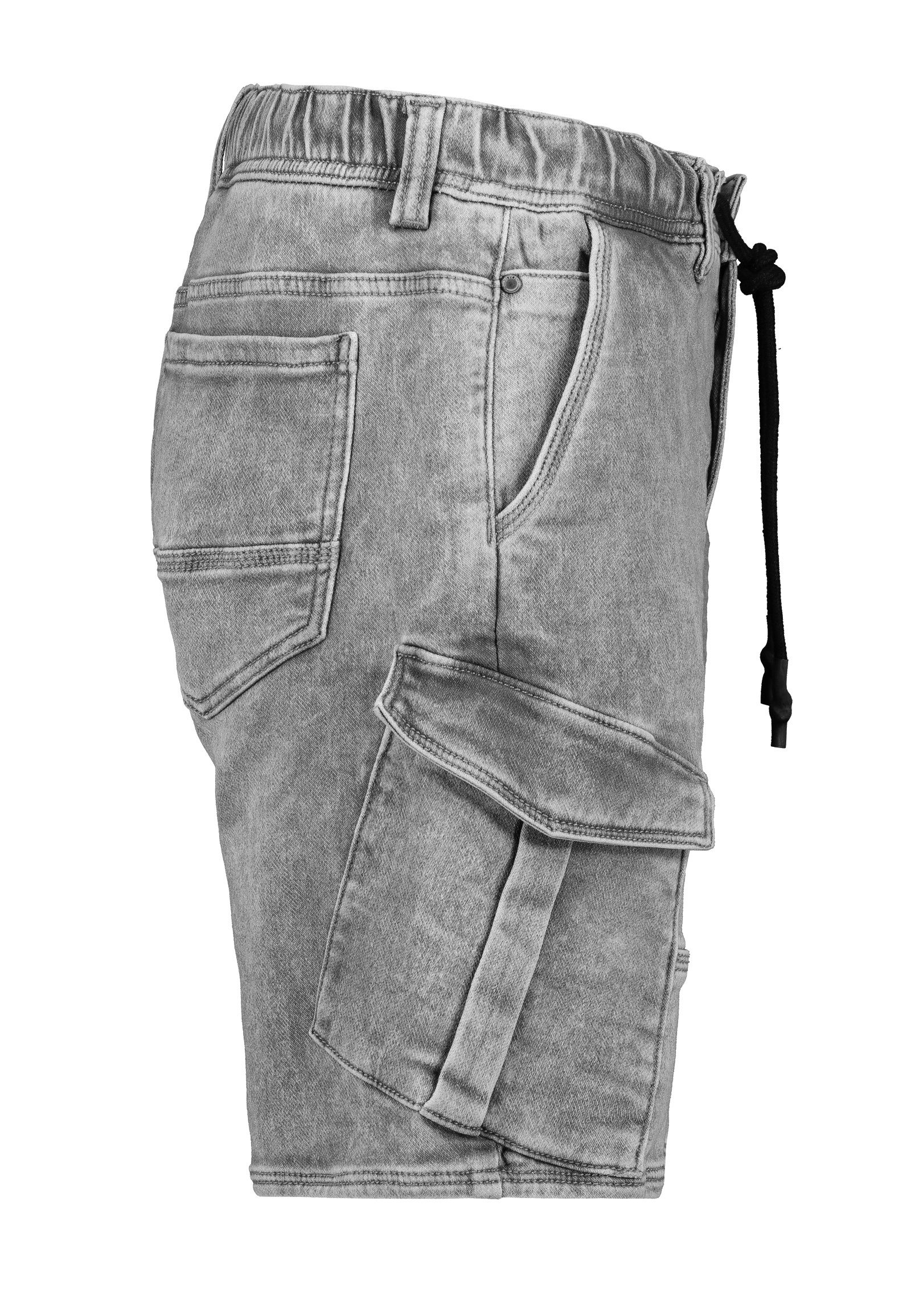 Jeansshorts Cargo- mit elastischem Bund und Kordelzug