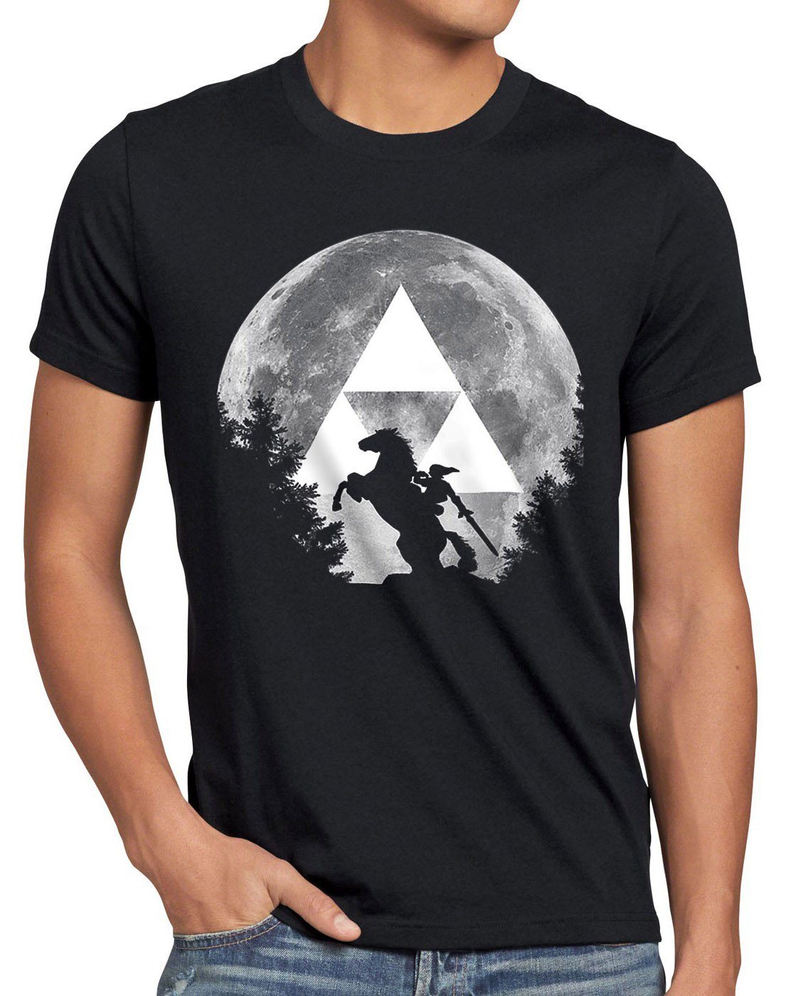 Print-Shirt Mond Herren Epona T-Shirt snes style3 Link zelda ocarina