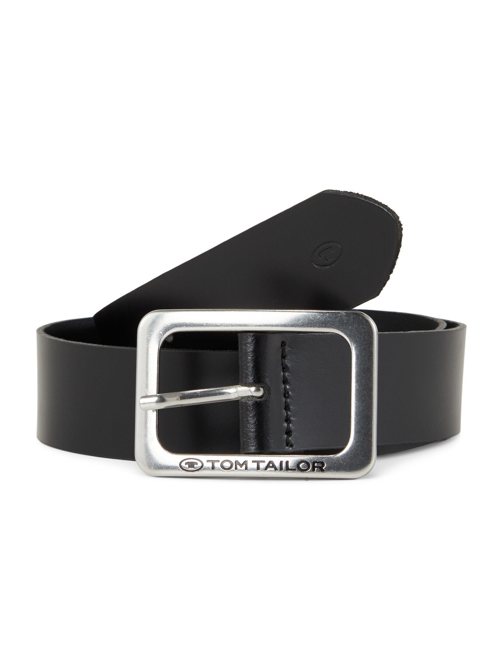 TOM TAILOR Ledergürtel "TTEVE" 4 cm breiter Damen Ledergürtel, kalssiches M günstig online kaufen