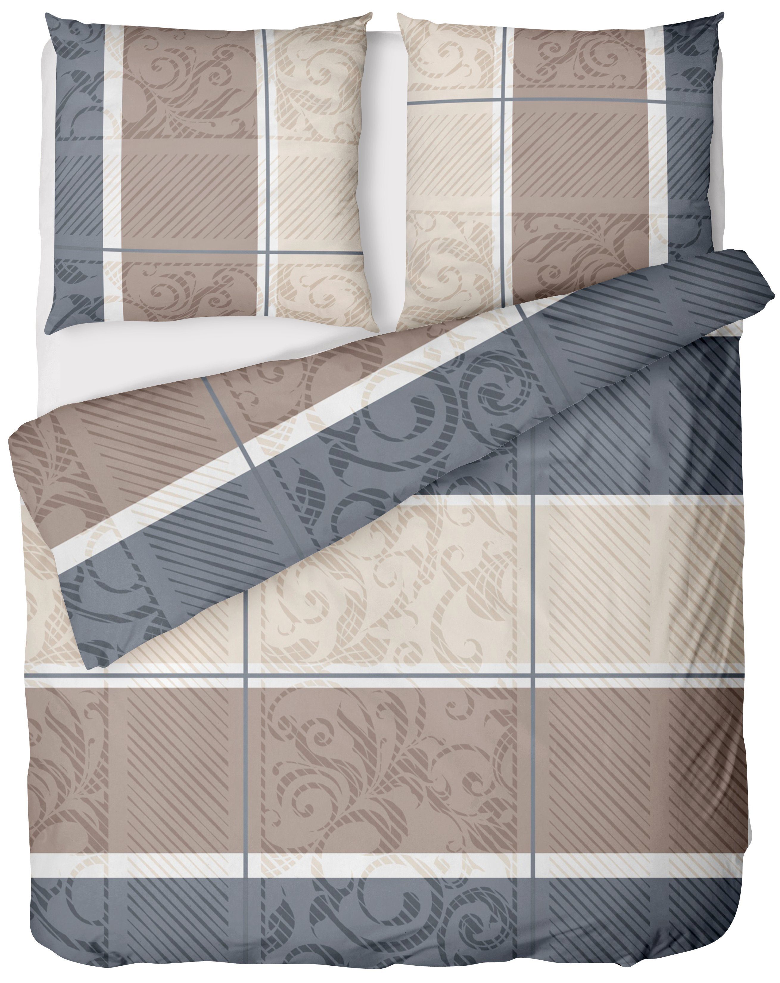 LINKHOFF Bettwäsche Biber Bettwäsche 155x220 Taupe günstig online kaufen