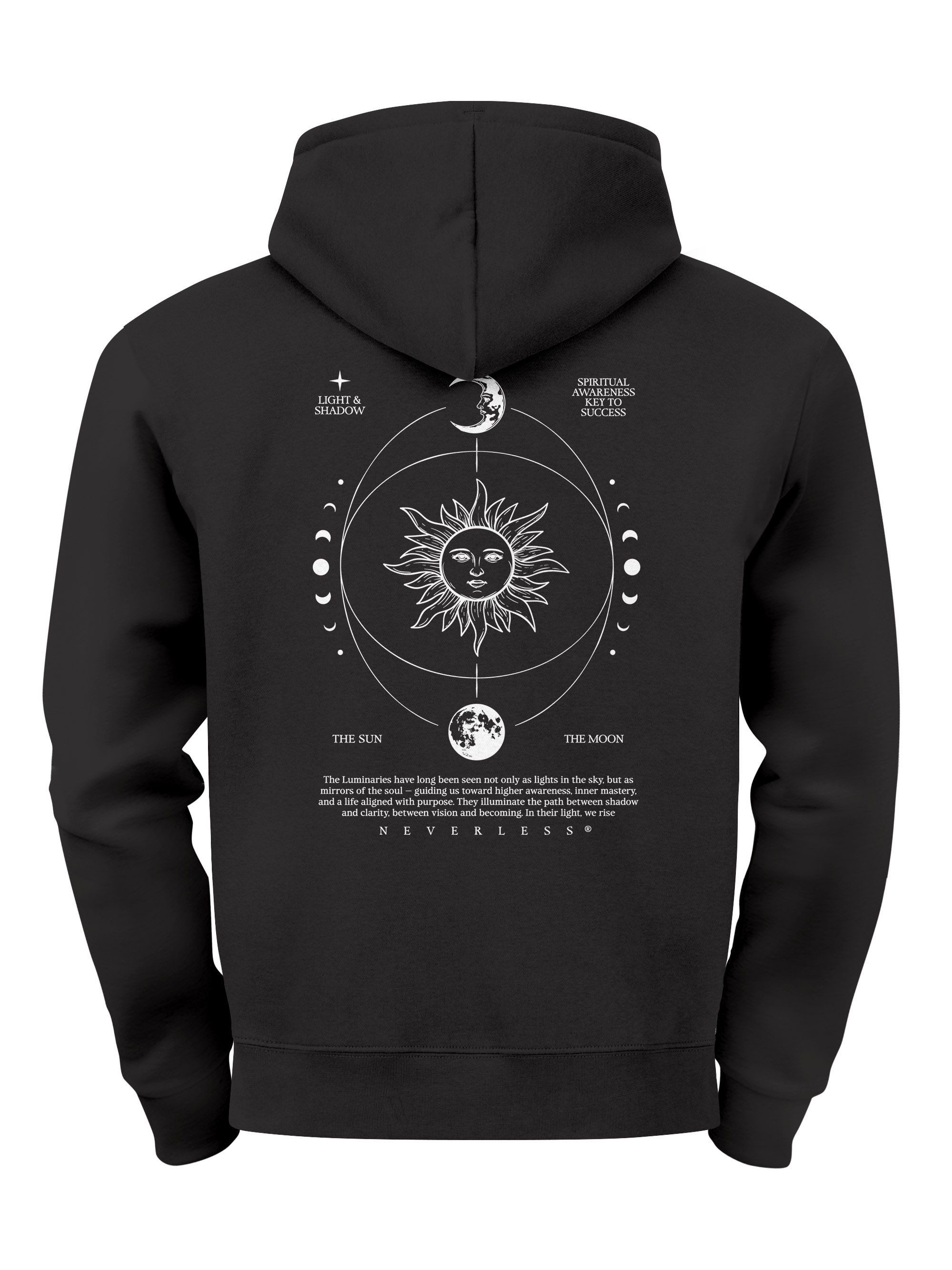 Hoodie Herren Hoodie Backprint Sun & Moon, Kapuzensweatshirt mit Sonne Mond