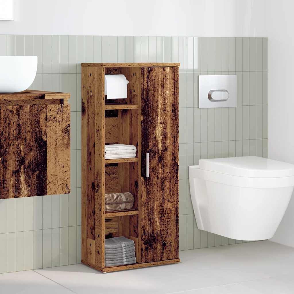vidaXL Badezimmer-Set Badezimmerschrank mit Rollenhalter Altholz-Optik günstig online kaufen