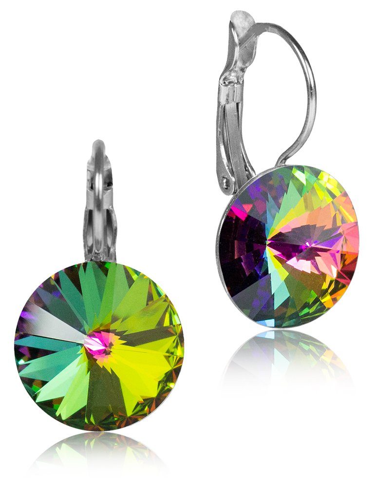 LUISIA® Paar Ohrhänger Ohrringe "Rivoli" mit 14 mm Kristallen von Swarovski® (2-tlg., inkl. Schmuckbox), Große Farbauswahl