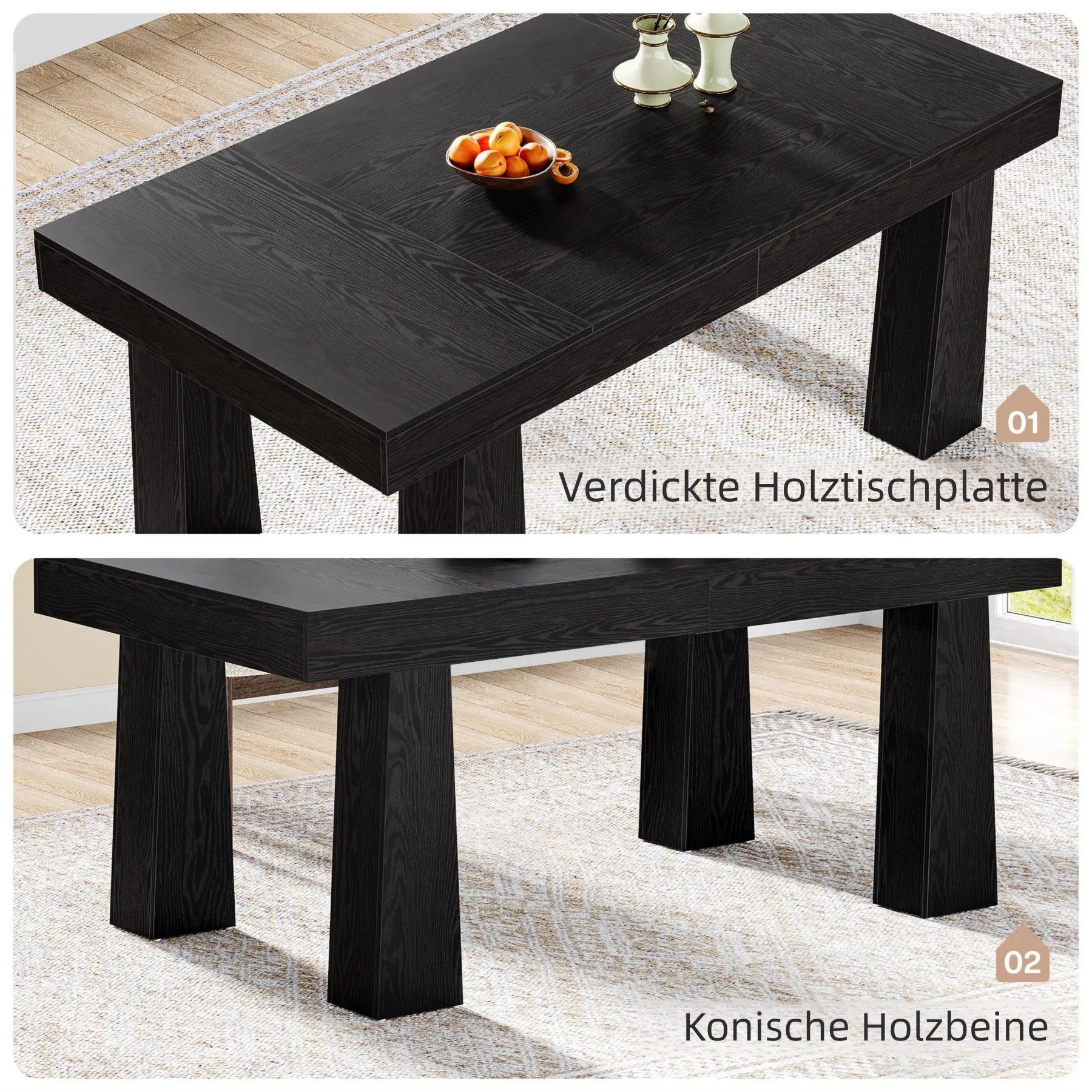 Tribesigns Schreibtisch 160x80 cm Computertisch, Schwarz Industriell Bürotisch für Home Office