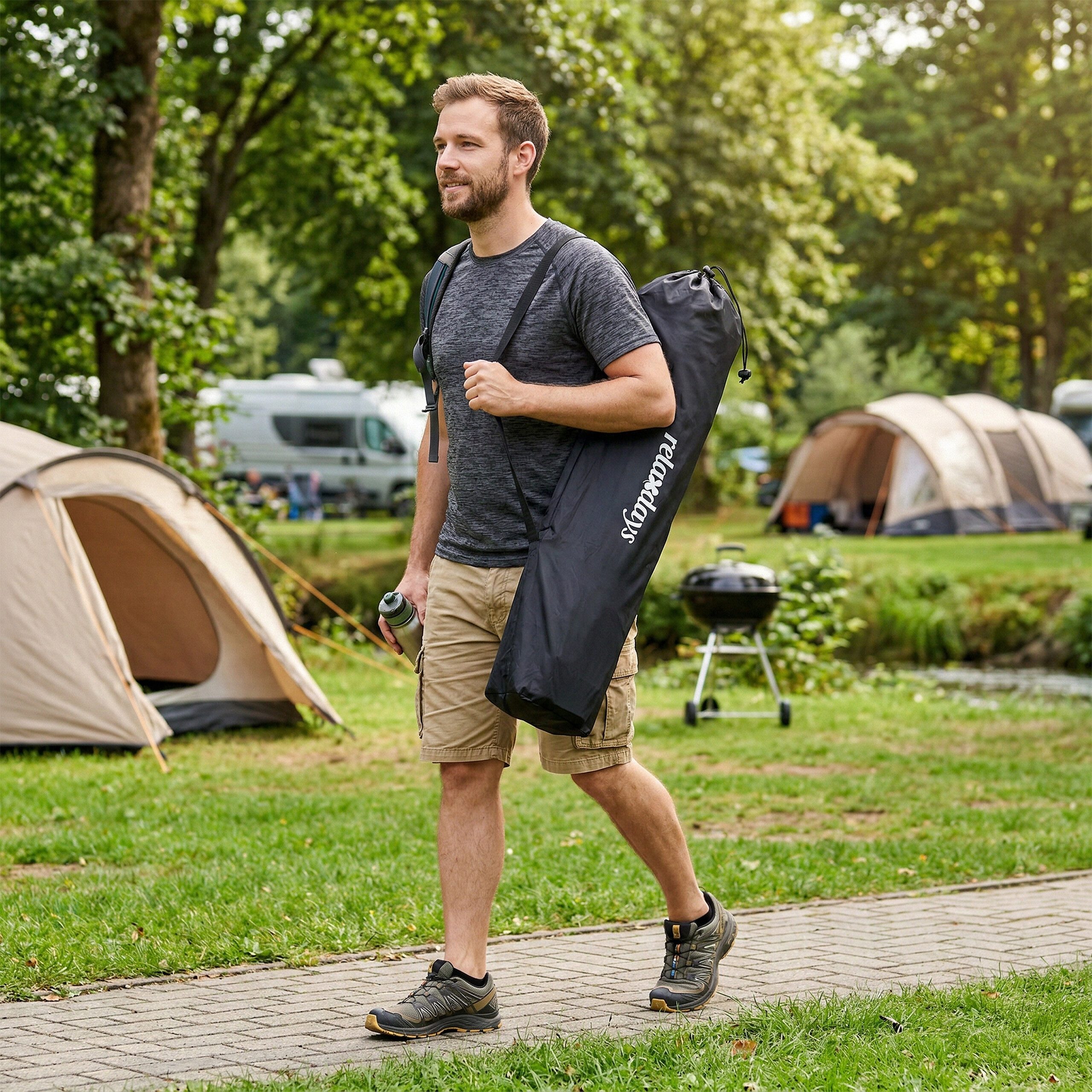 relaxdays Campingstuhl Faltbarer Camping Stuhl, grau