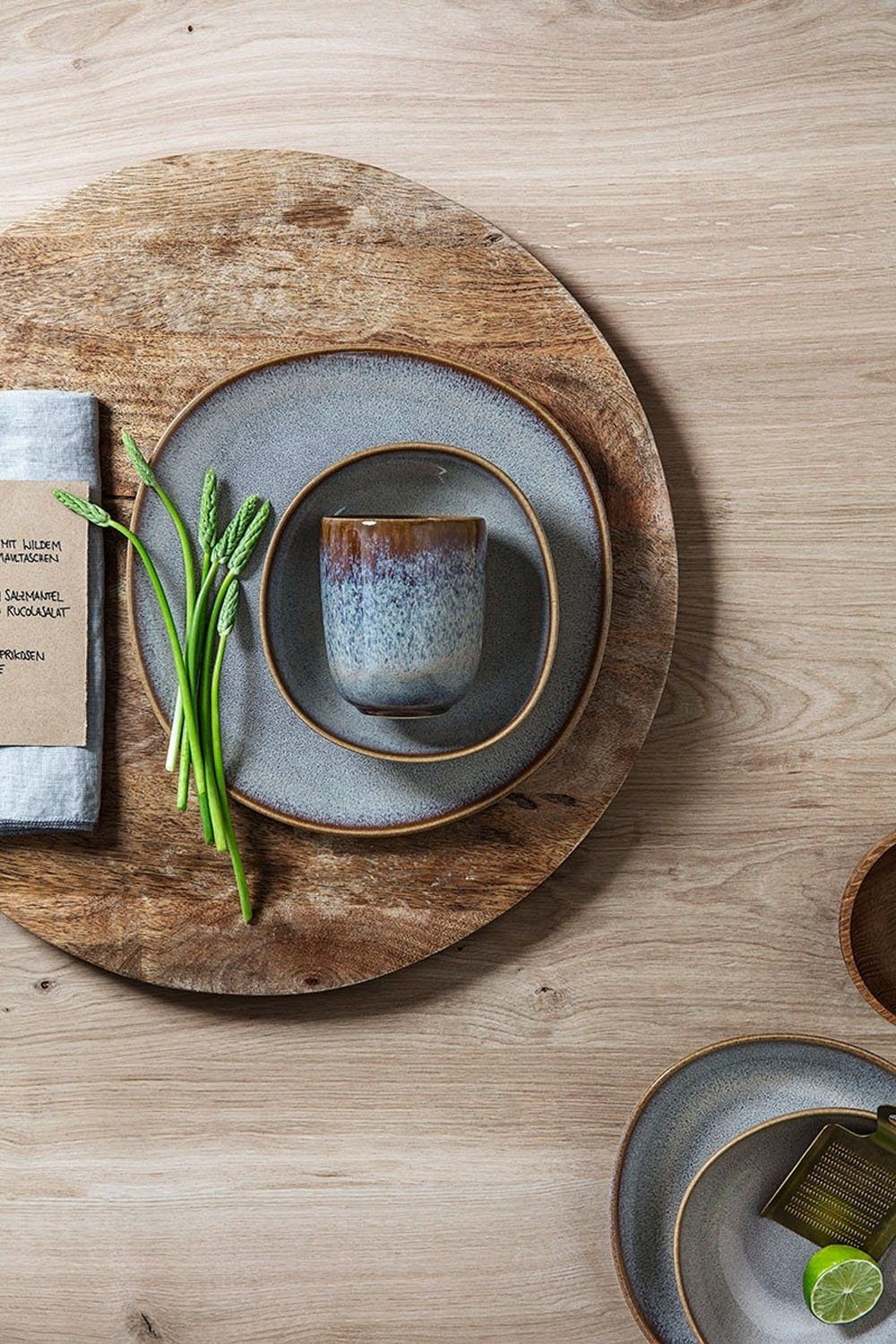 Villeroy & Boch Becher Kaffeebecher LAVE, 400 ml, Beige, Grau, 1-tlg., Steingut, mit Reaktivglasur, Spülmaschinenfest