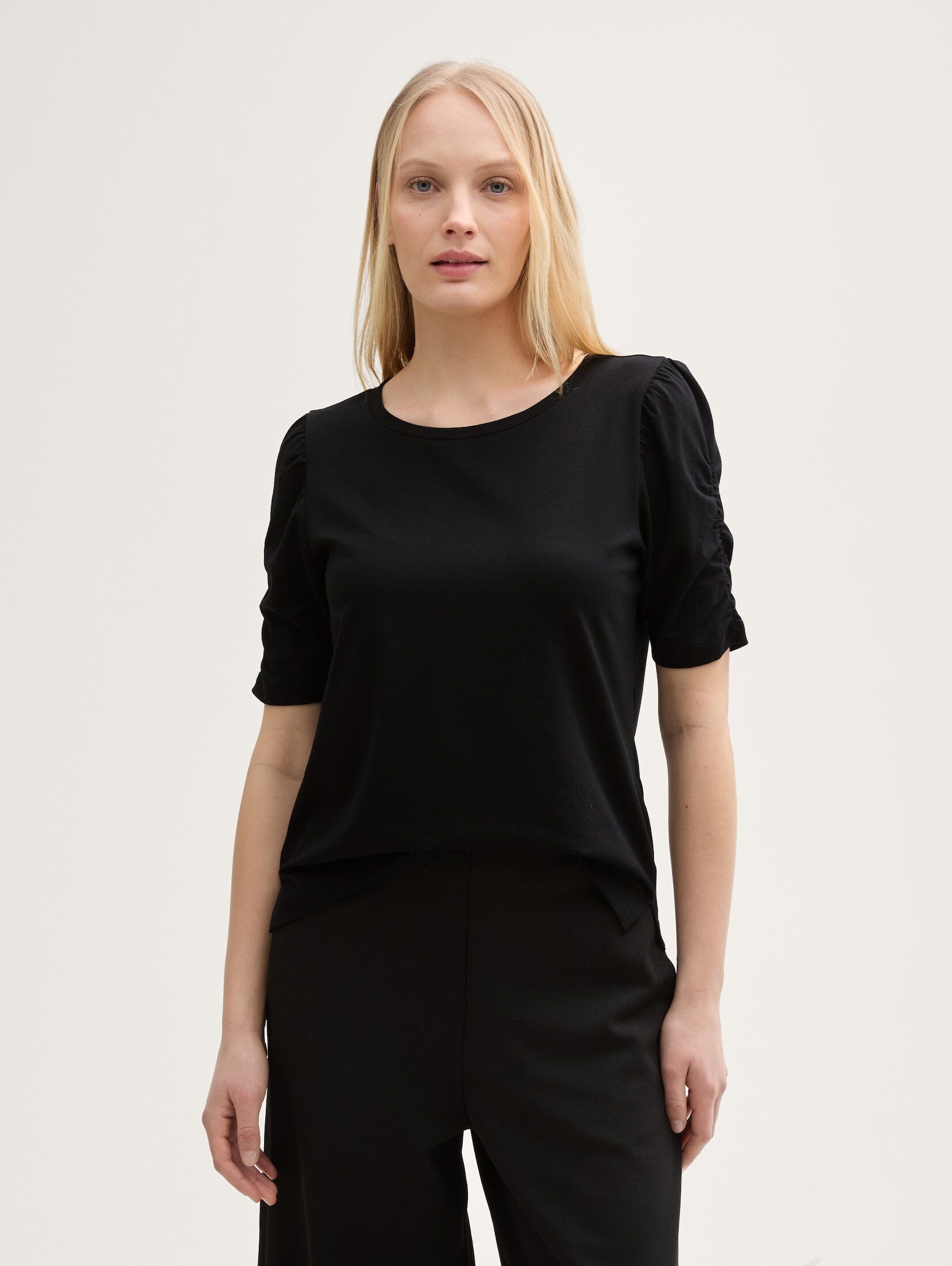 TOM TAILOR T-Shirt T-Shirt mit Raffärmeln günstig online kaufen