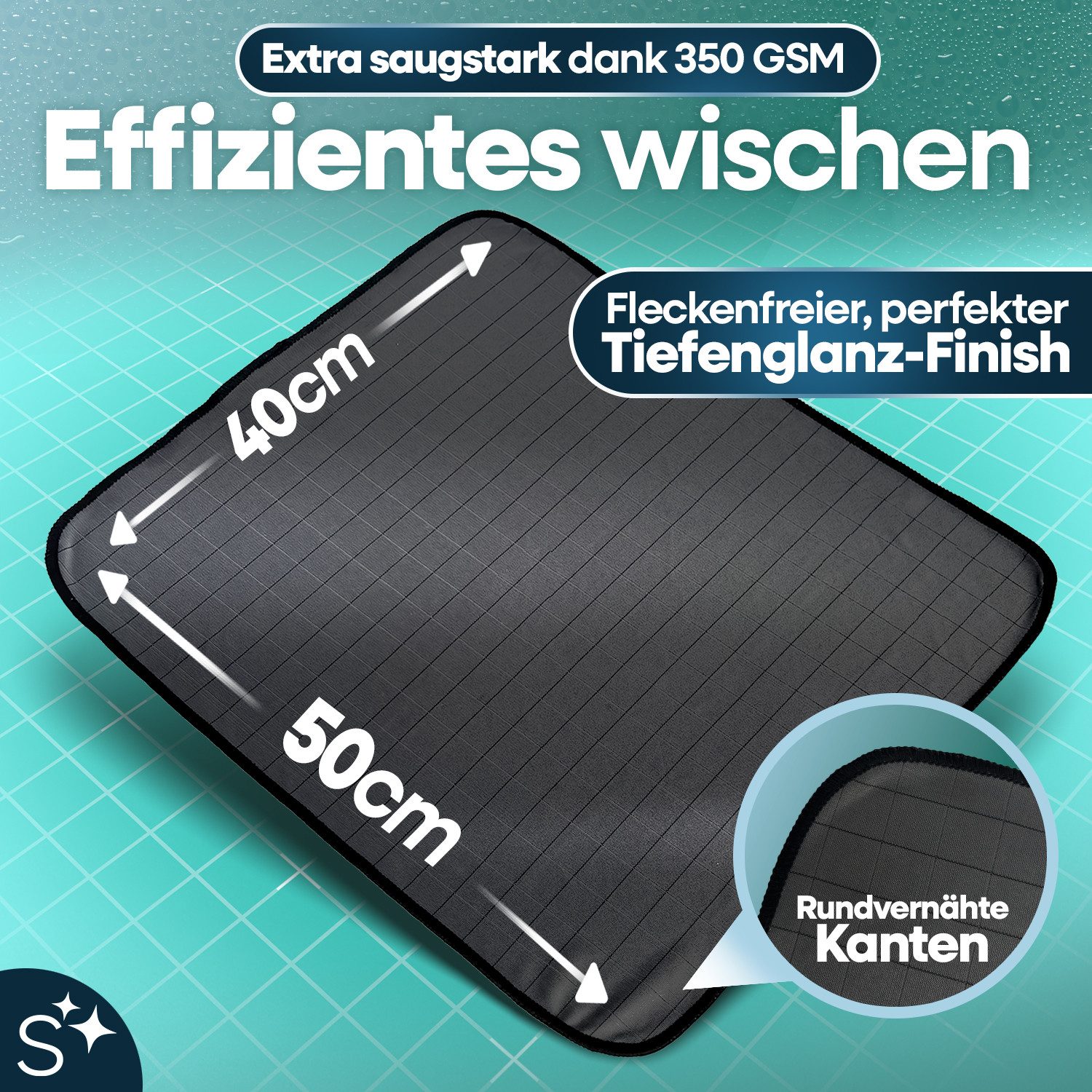 Slummer Fensterputztuch Spiegel Dusche streifenfrei Putztuch Mikrofasertuch (Mikrofaser, 40x50 cm, Spar-Set, 3-tlg., Fenstertuch, Auto Küche Camping, fusselfrei)