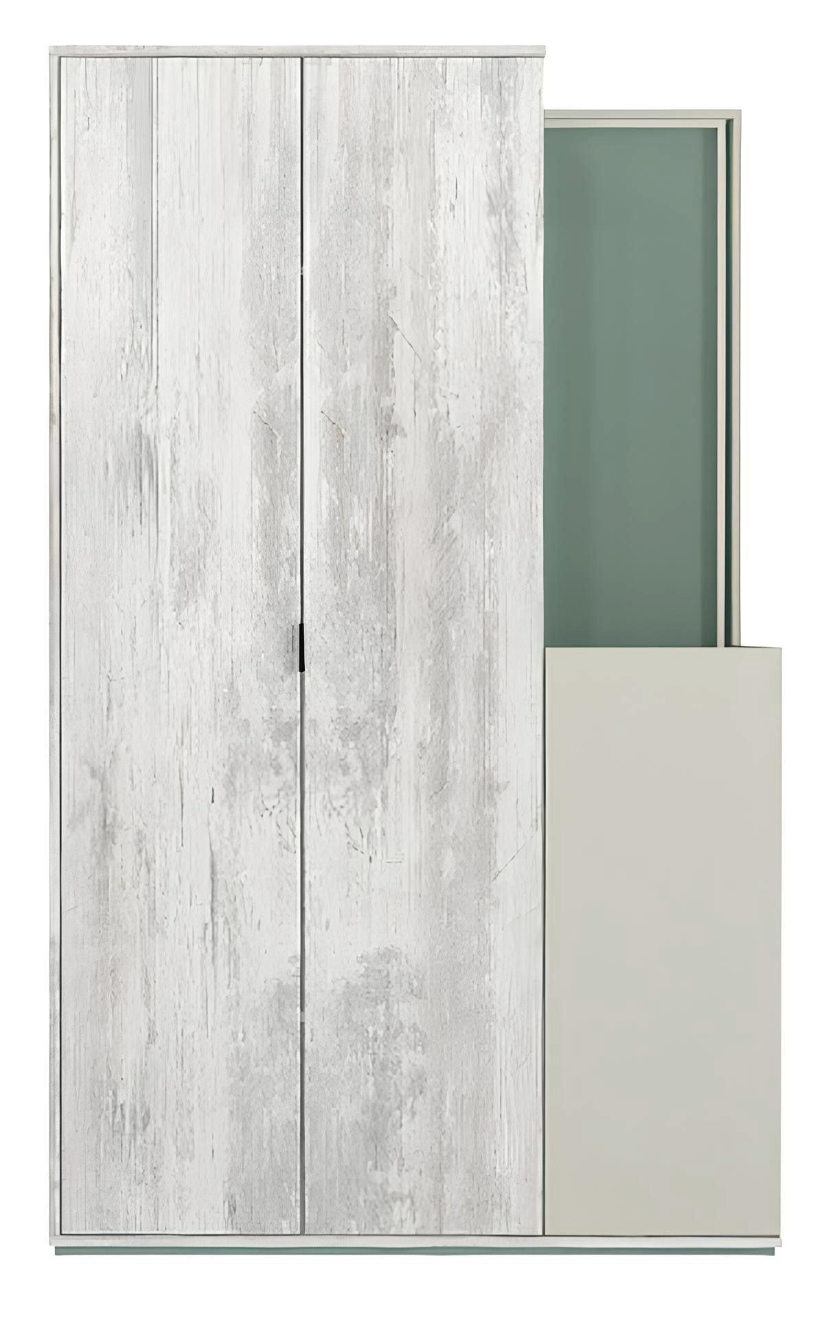 Xlmoebel Kleiderschrank Grauer Holz-Kleiderschrank mit modernem Design für Kinderzimmer (Kleiderschrank) Hergestellt in Europa