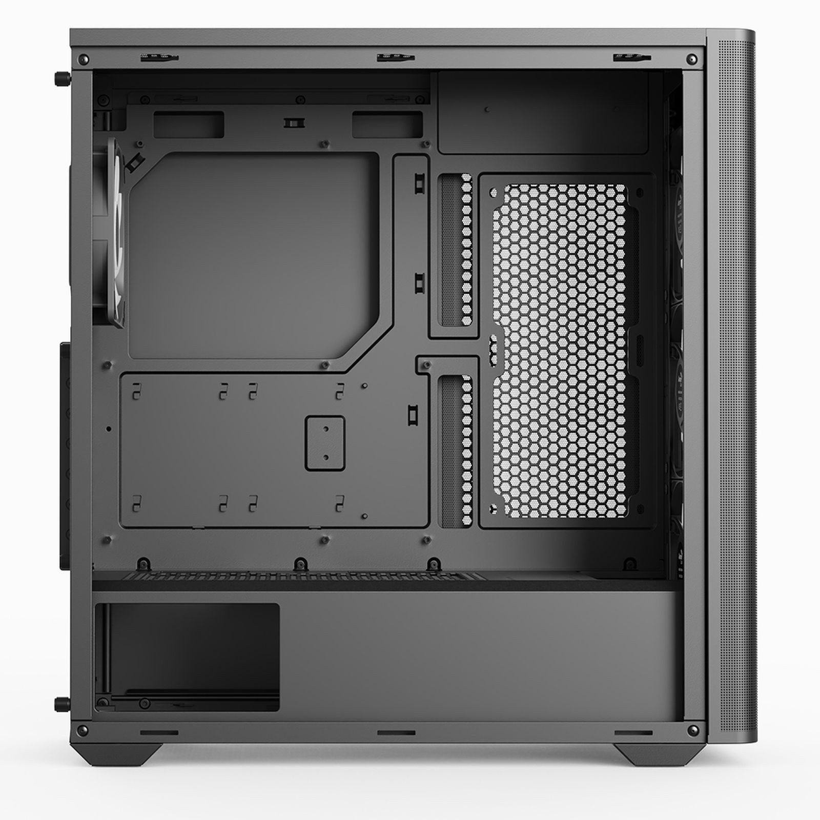 Aerocool PC-Gehäuse PC Gehäuse D501A-G-WT-v2 Mid-Tower Weiß