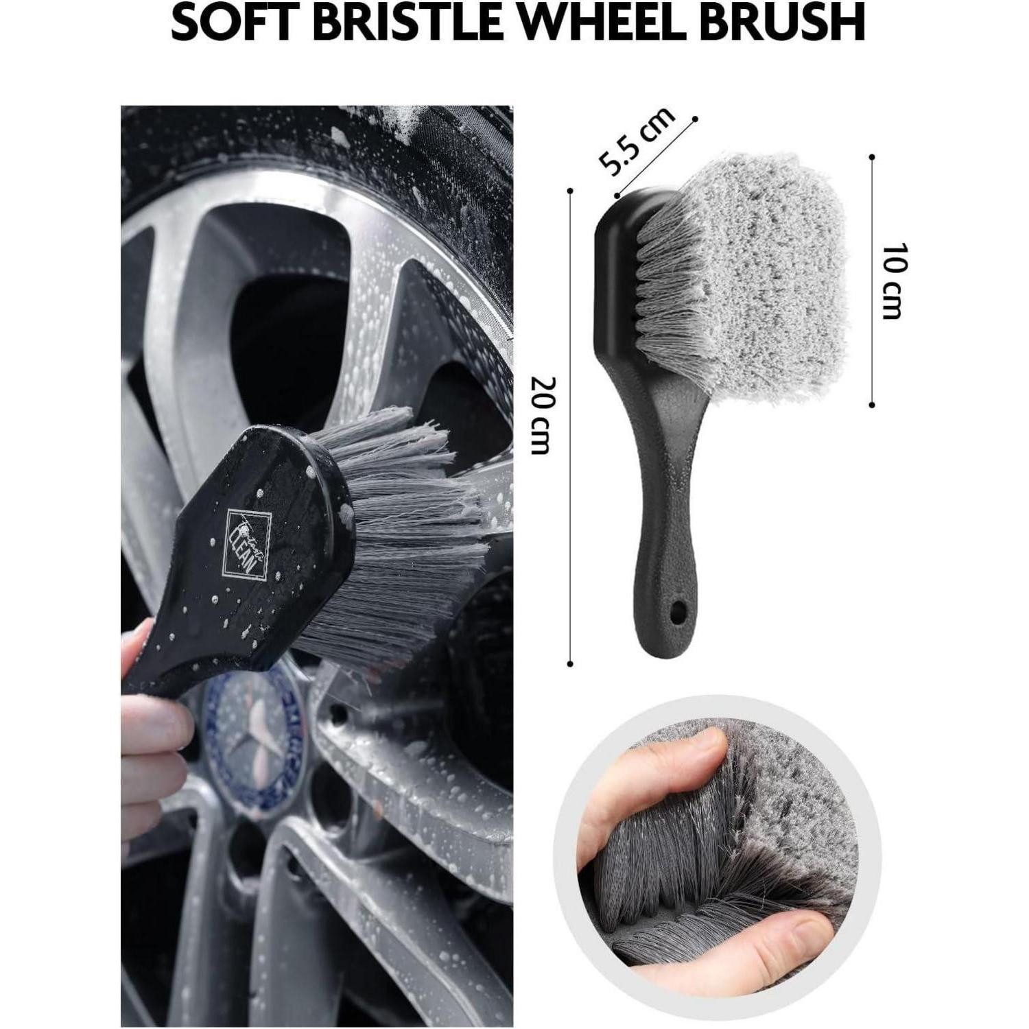 LuxusKollektion Autowaschbürste Autoreinigungsset Felgenbürste Reifenbürste 7 PCS-WDK002