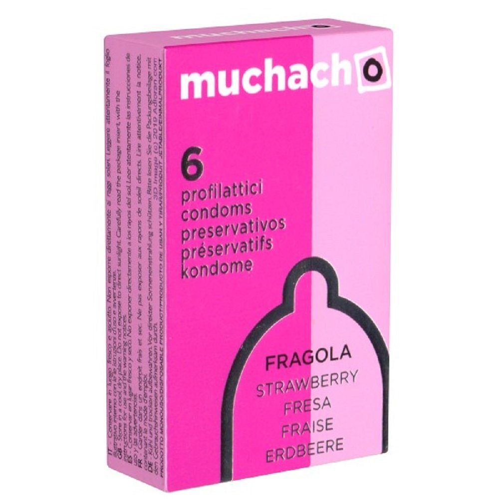 Muchacho Kondome Fragola (Strawberry) Packung mit, 6 St., italienische Kondome für süßen Genuss