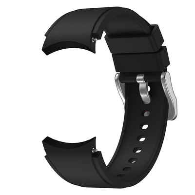 König Design Smartwatch-Armband Samsung Galaxy Watch 4 40mm, Smartwatch-Armband für Samsung Galaxy Watch 4 40mm Sport Ersatz Armband Silikon Schwarz