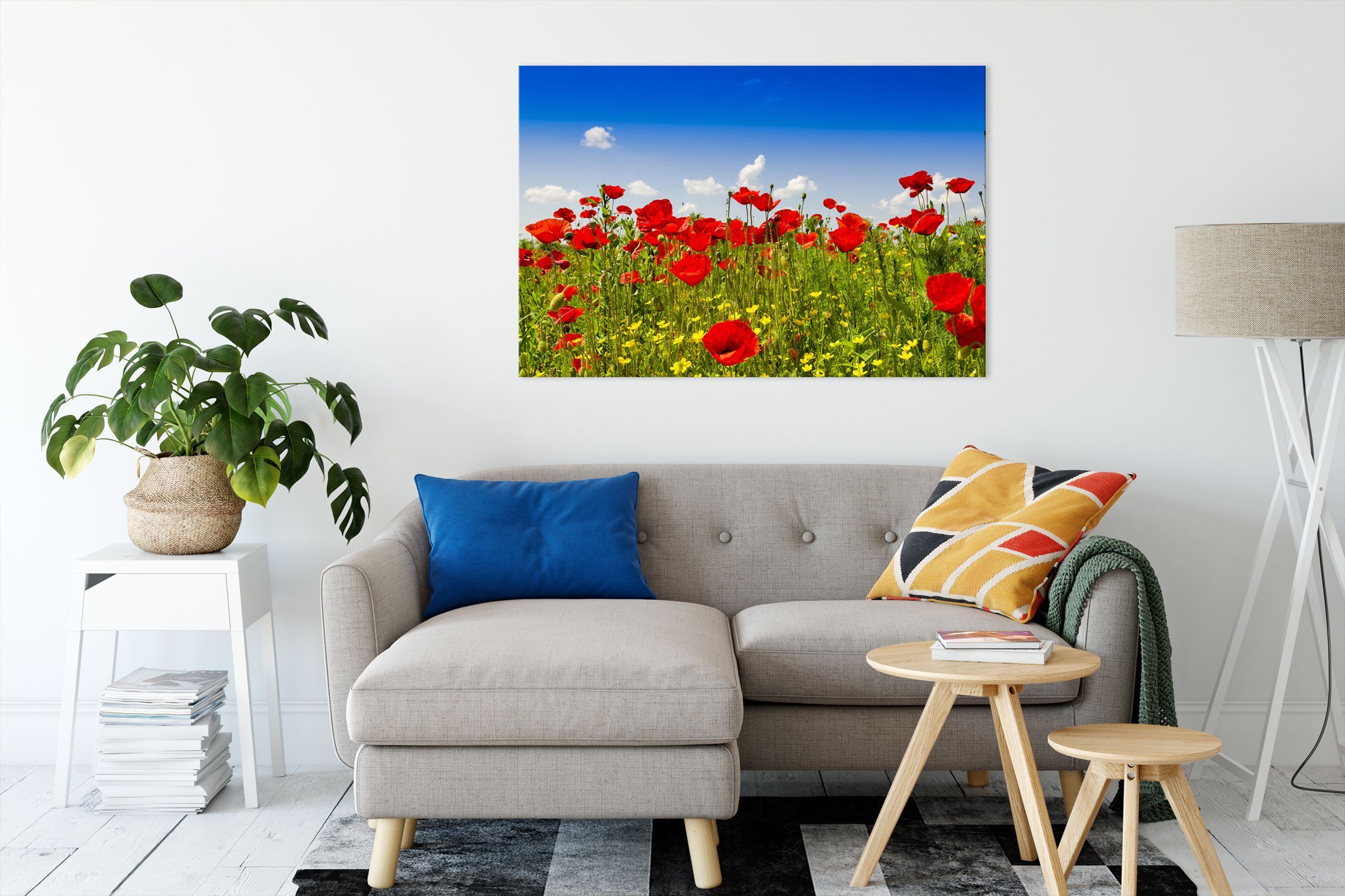 Pixxprint Leinwandbild Mohnwiese, Mohnwiese (1 St), günstig online kaufen