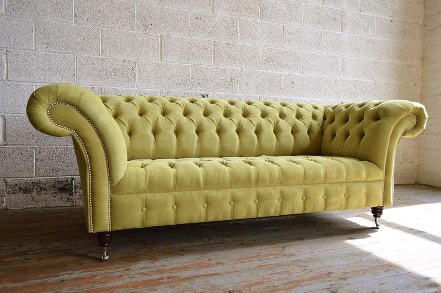 JVmoebel Chesterfield-Sofa, Chesterfield Big Textil Design Wohnzimmer Couch
