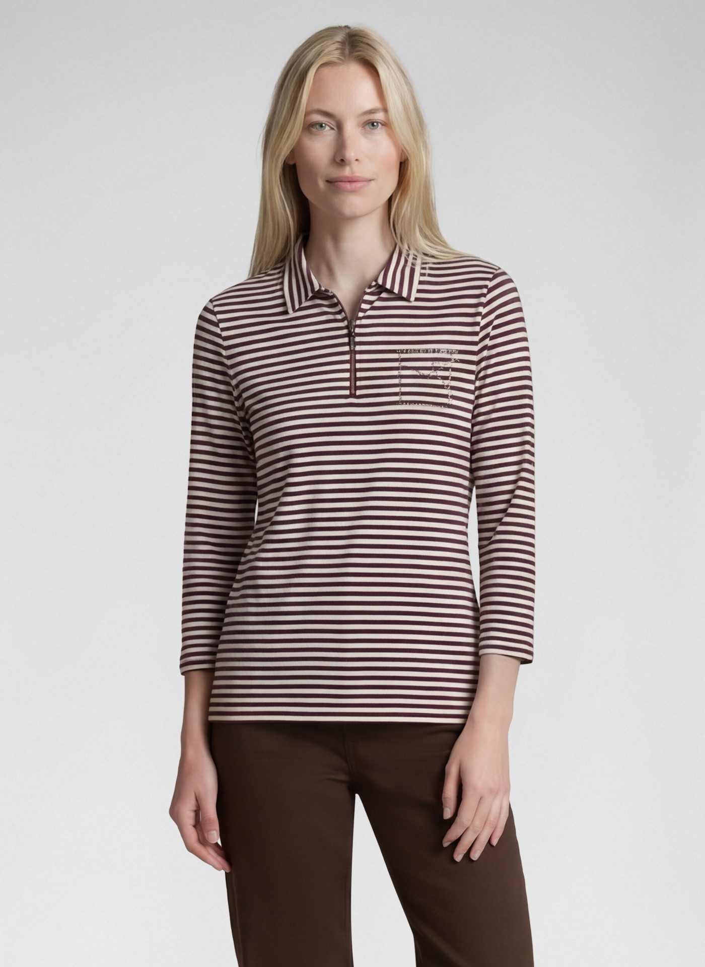 Rabe Poloshirt mit Stickerei