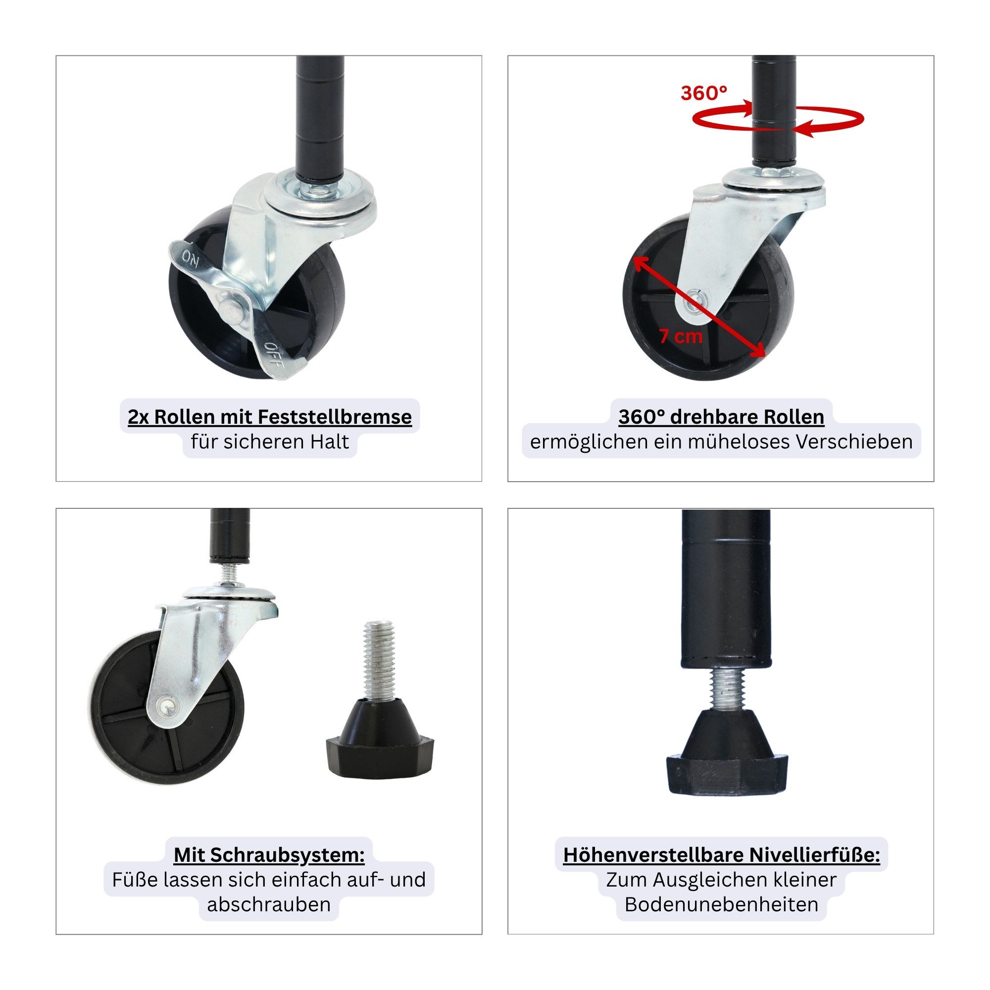 PROREGAL® Standregal Gitterregal HADES mit Rollen – Bild 4 von 5