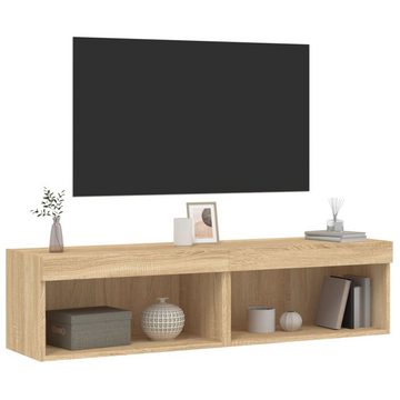 vidaXL TV-Schrank TV-Schränke mit LED-Leuchten 2 Stk Sonoma-Eiche 60x30x30 cm