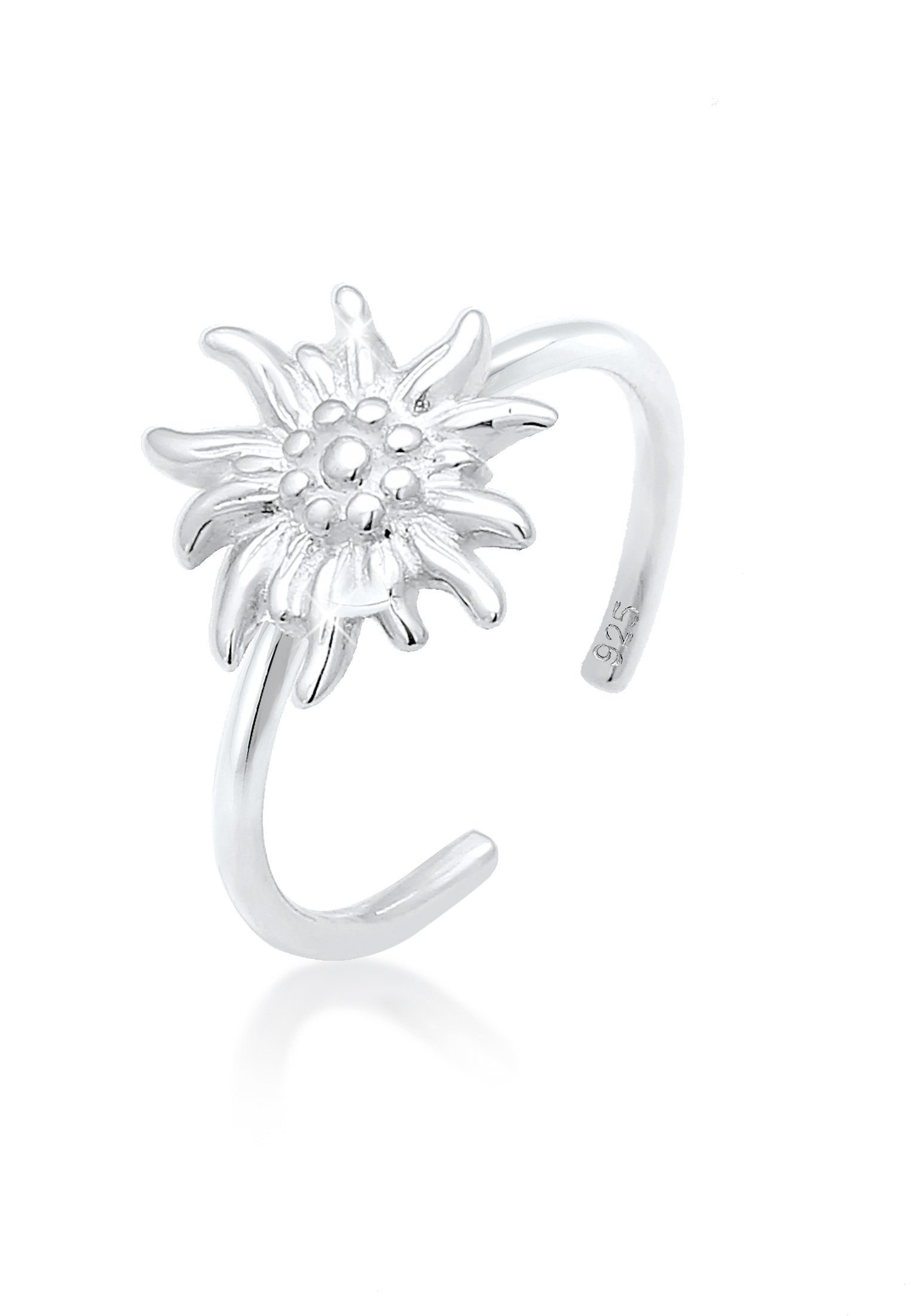 Elli Fingerring Edelweiss Tracht Dirndl Wiesen 925 Sterling Silver