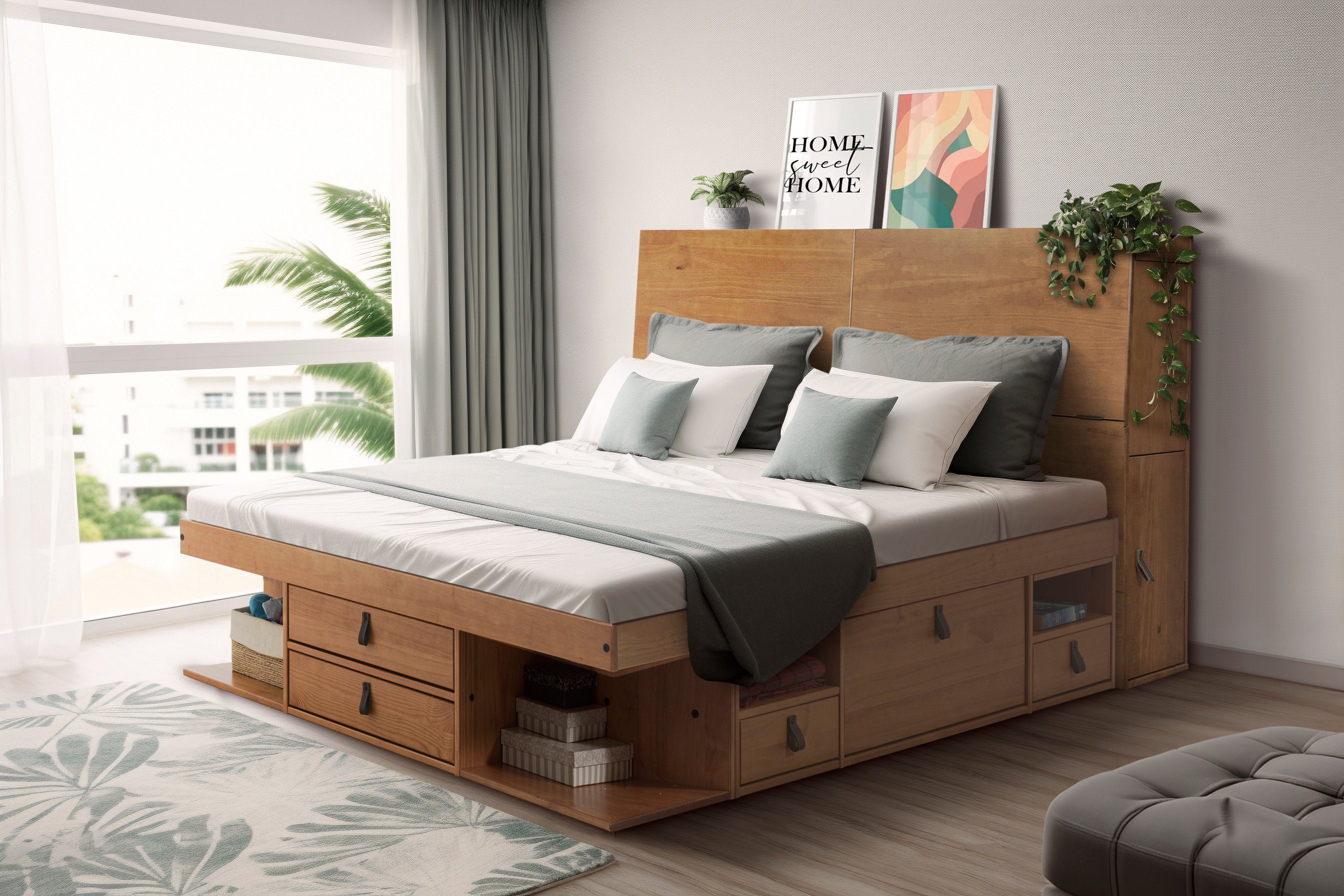 Memomad Bett Bali Set (Spar-set (1 Bali Bett und 1 Bali Kopfteil), Memomad günstig online kaufen