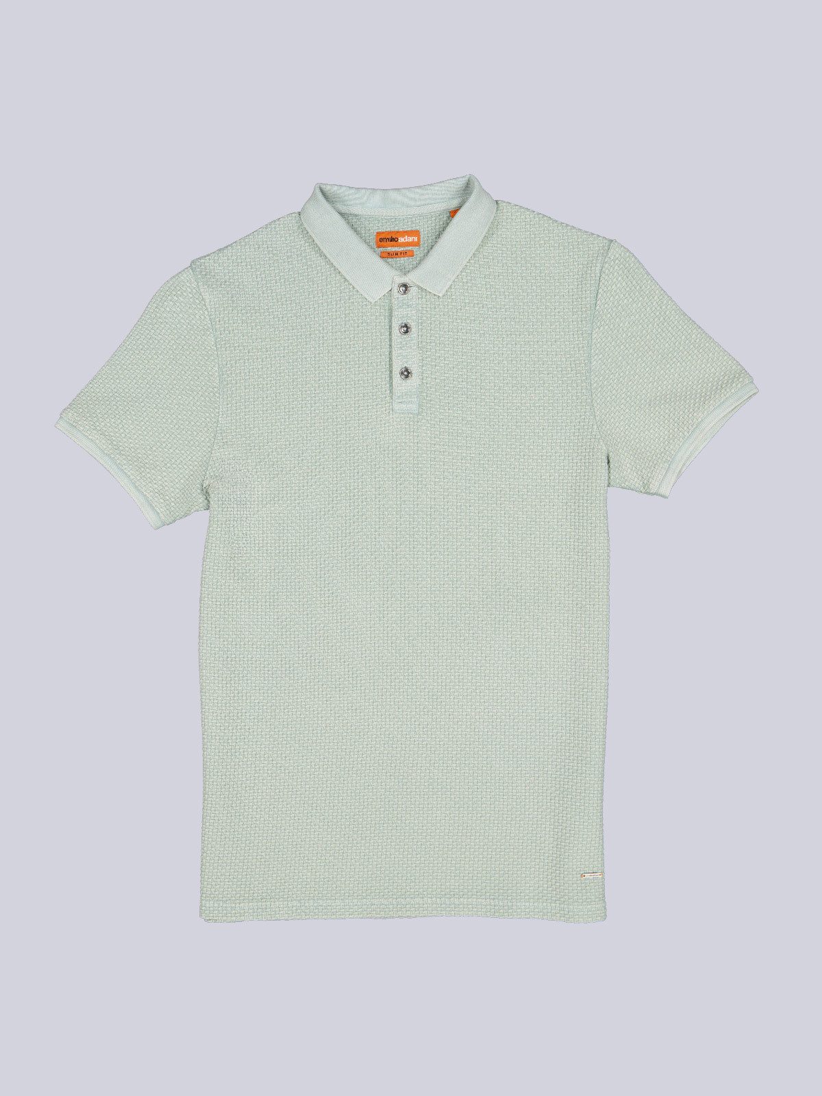 Poloshirt Herren Poloshirt mit strukturierter Warenoberfläche, Hellgruen
