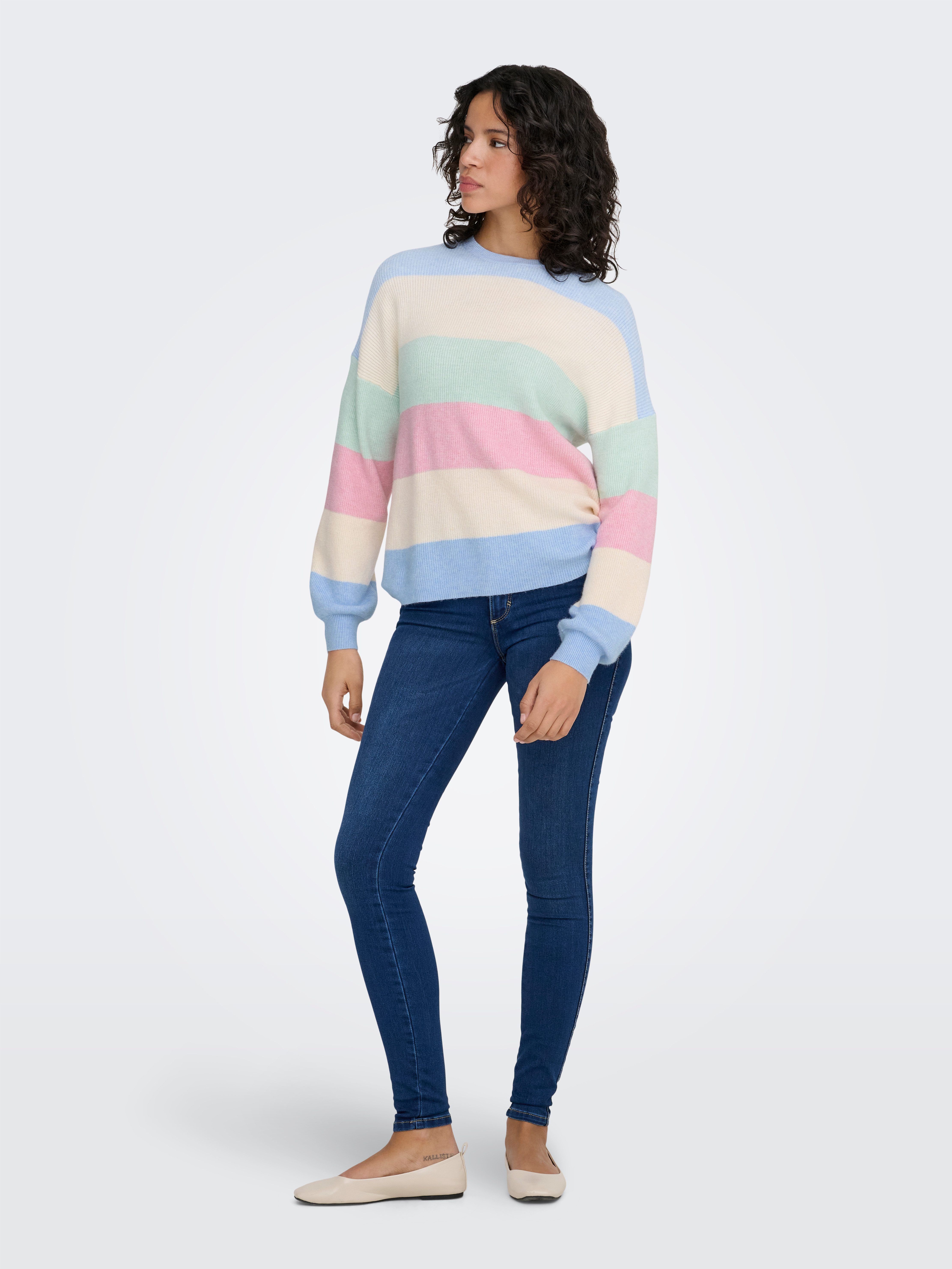 ONLY Strickpullover ONLATIA L/S STRIPE PULLOVER KNT NOOS Viskosemischung, regular fit