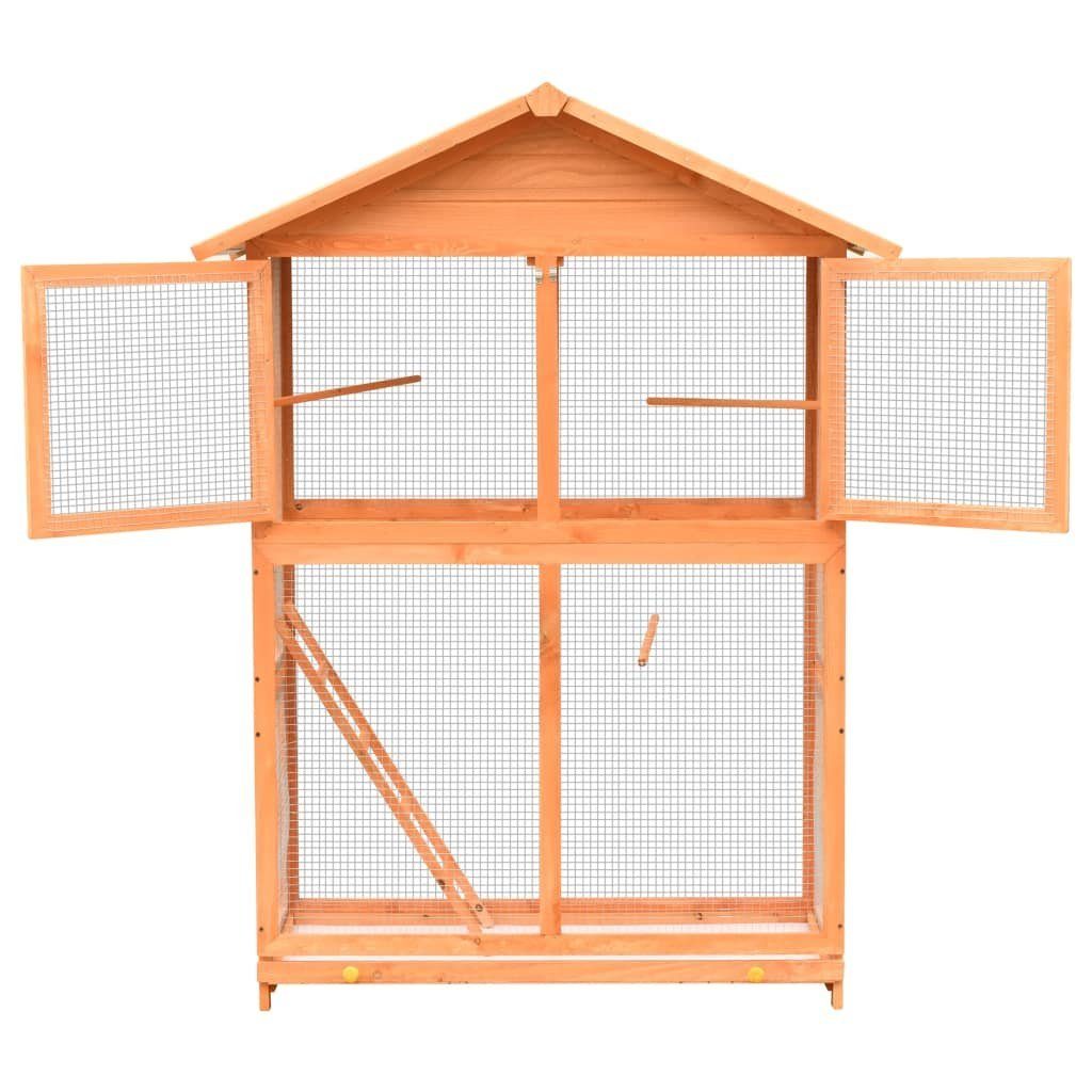 vidaXL Voliere Vogelkäfig Kiefernholz Tannenholz 120x60x168 cm