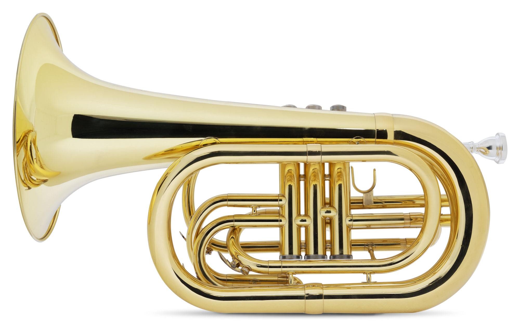 Classic Cantabile Horn MB-33 Marching-Bariton in Bb mit Koffer und Mundstück Bb, Graviertes Schallstück, Inkl. Koffer und Mundstück