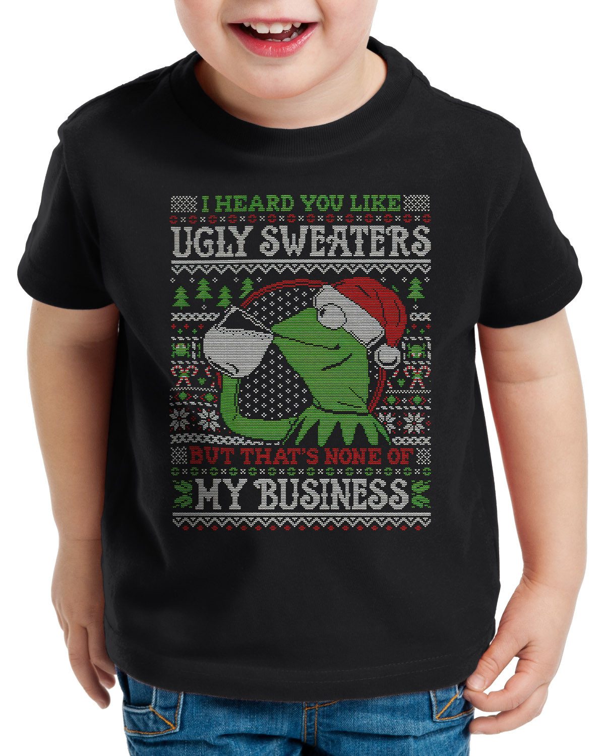 style3 T-Shirt sesamstraße muppet show kermit weihnachten ernie bert elmo oskar bibo