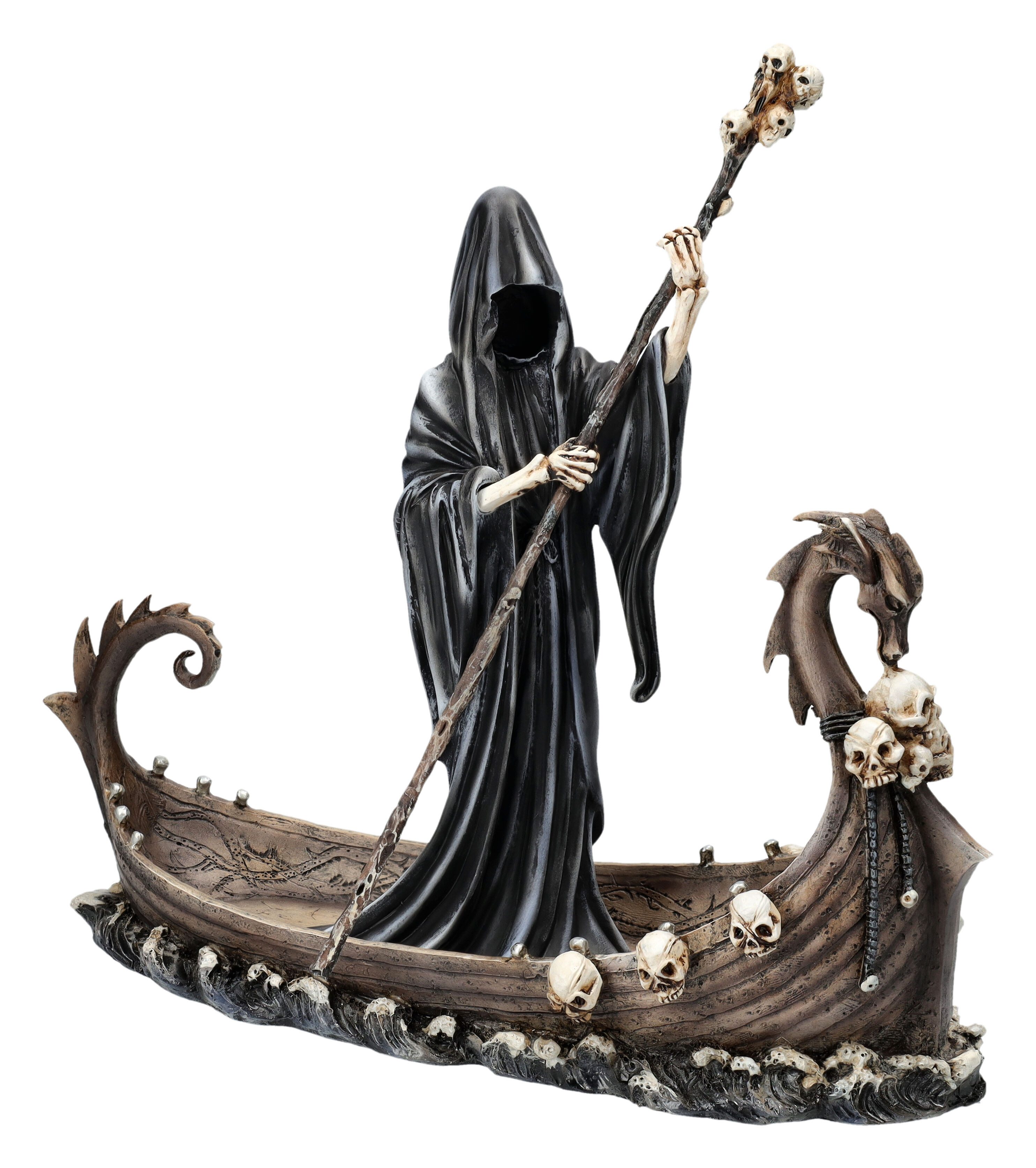 Dekofigur Reaper Figur Fährmann – Sensenmann Statue Mythologie Dekoration 25 cm