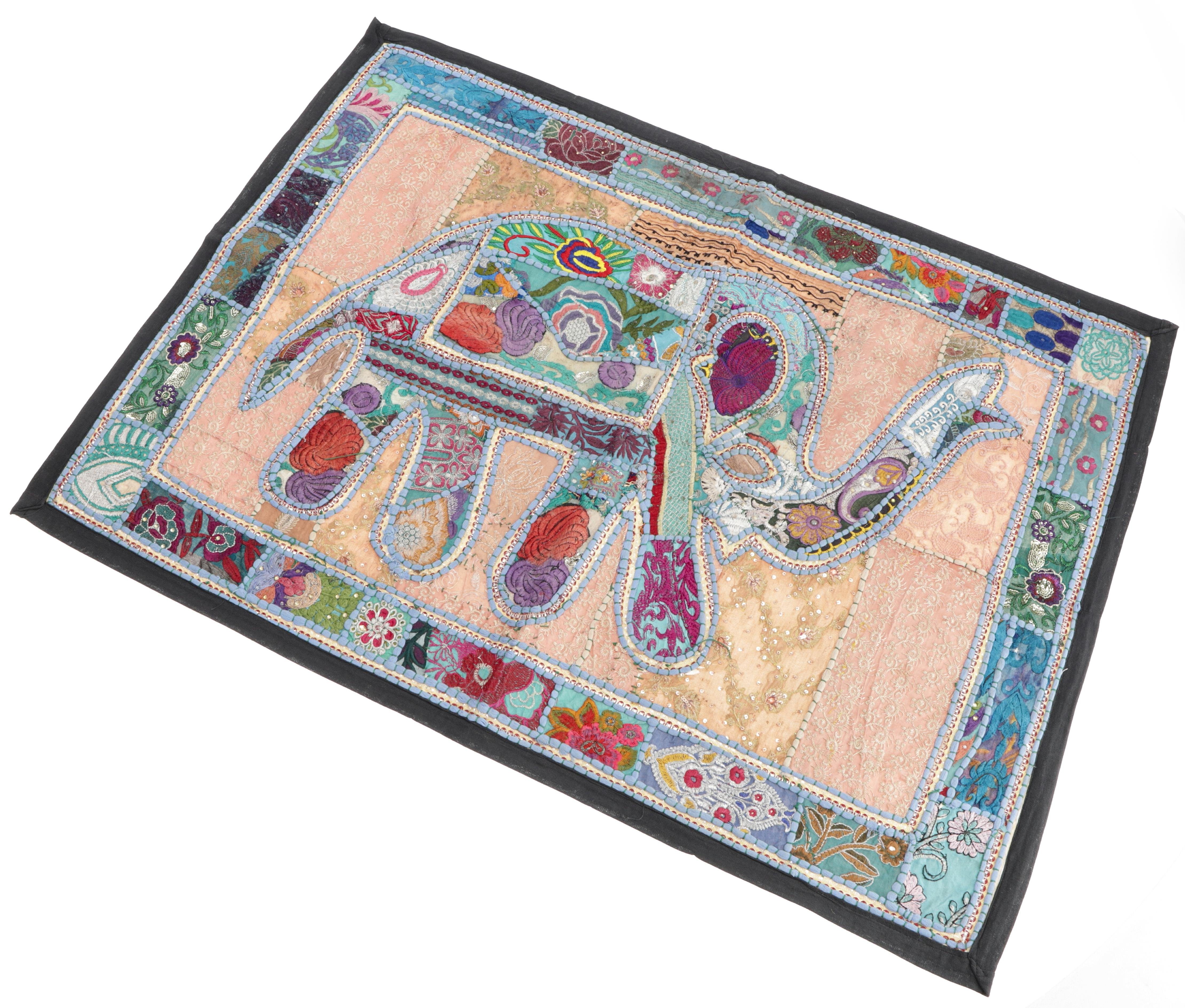Guru-Shop, Wandteppich Tischläufer, Höhe: Elefant Wandbehang,.., 95 mm Orientalischer