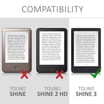 kwmobile E-Reader-Hülle Flip Schutzhülle für Tolino Shine 3, Handschlaufe - Cover Wildleder-Optik
