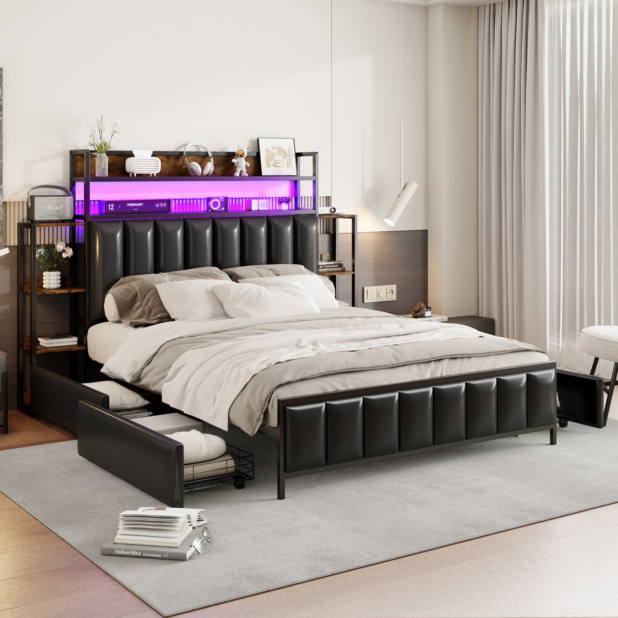 Ulife Polsterbett Doppelbett Jugendbett Eisenbett Stauraumbett günstig online kaufen