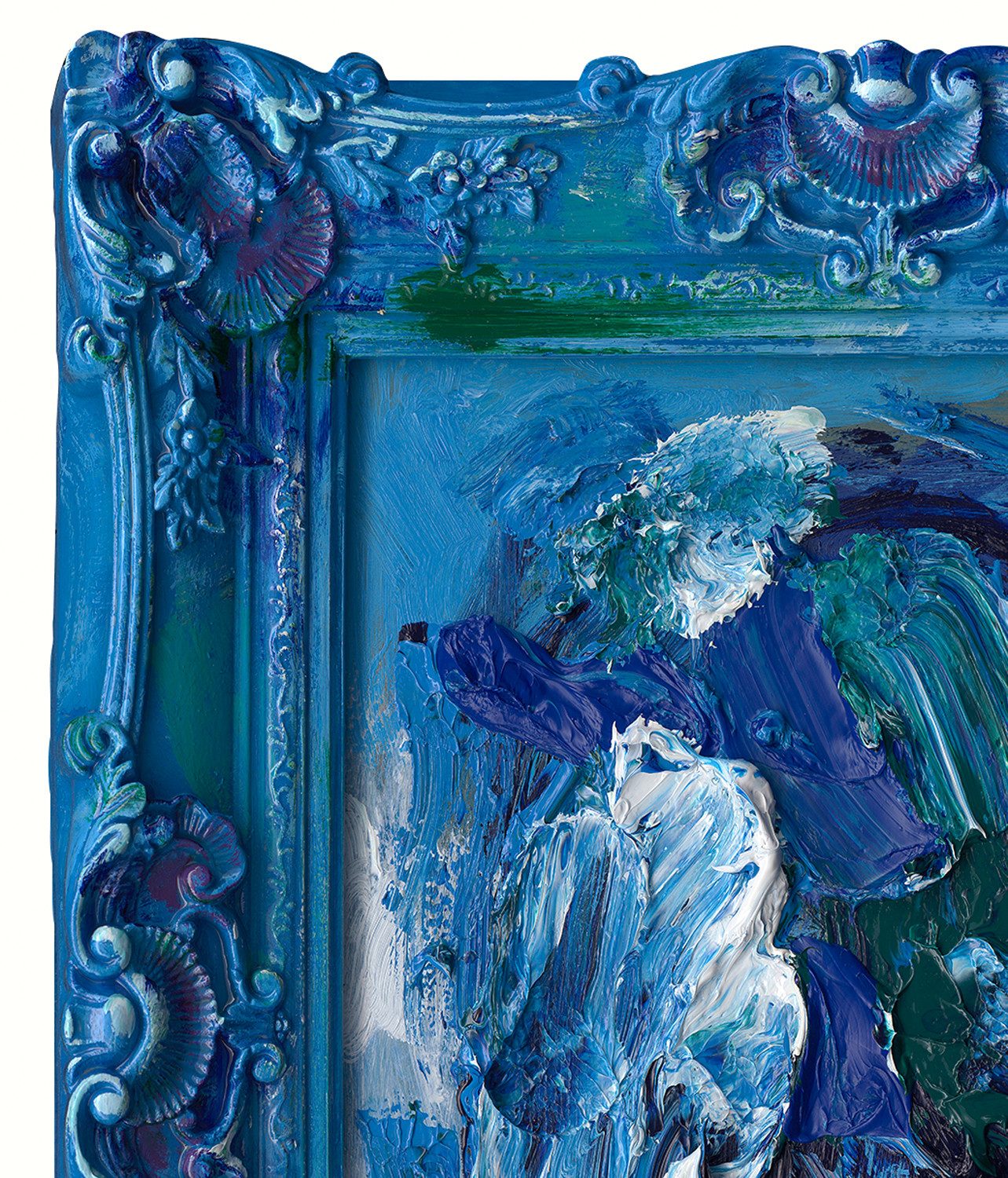 ArtUniverse Gemälde Leinwandbild Barock en vogue blau 60 x 70 cm, Abstrakt