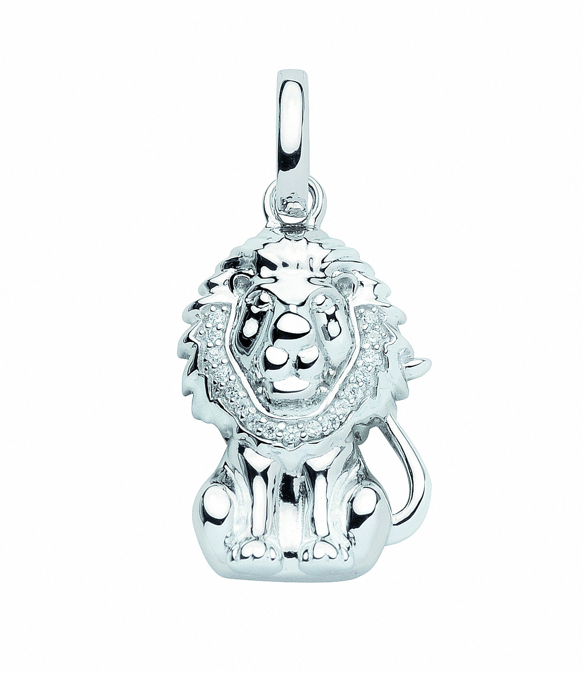 Adelia´s Anhänger Halskette Silber Anhänger 925 mit Löwe Zirkonia, mit Kette Sternzeichen Schmuckset mit - Set