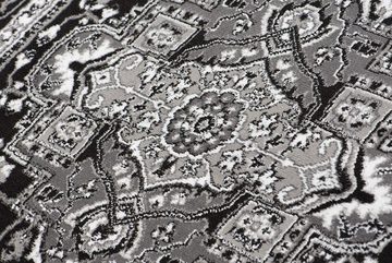 Orientteppich DY-EUFRAT-Q011A-BLACK, Mazovia, 80x150, Orientalisch, Blumenmuster, Klassisch, Kurzflor, Gemustert