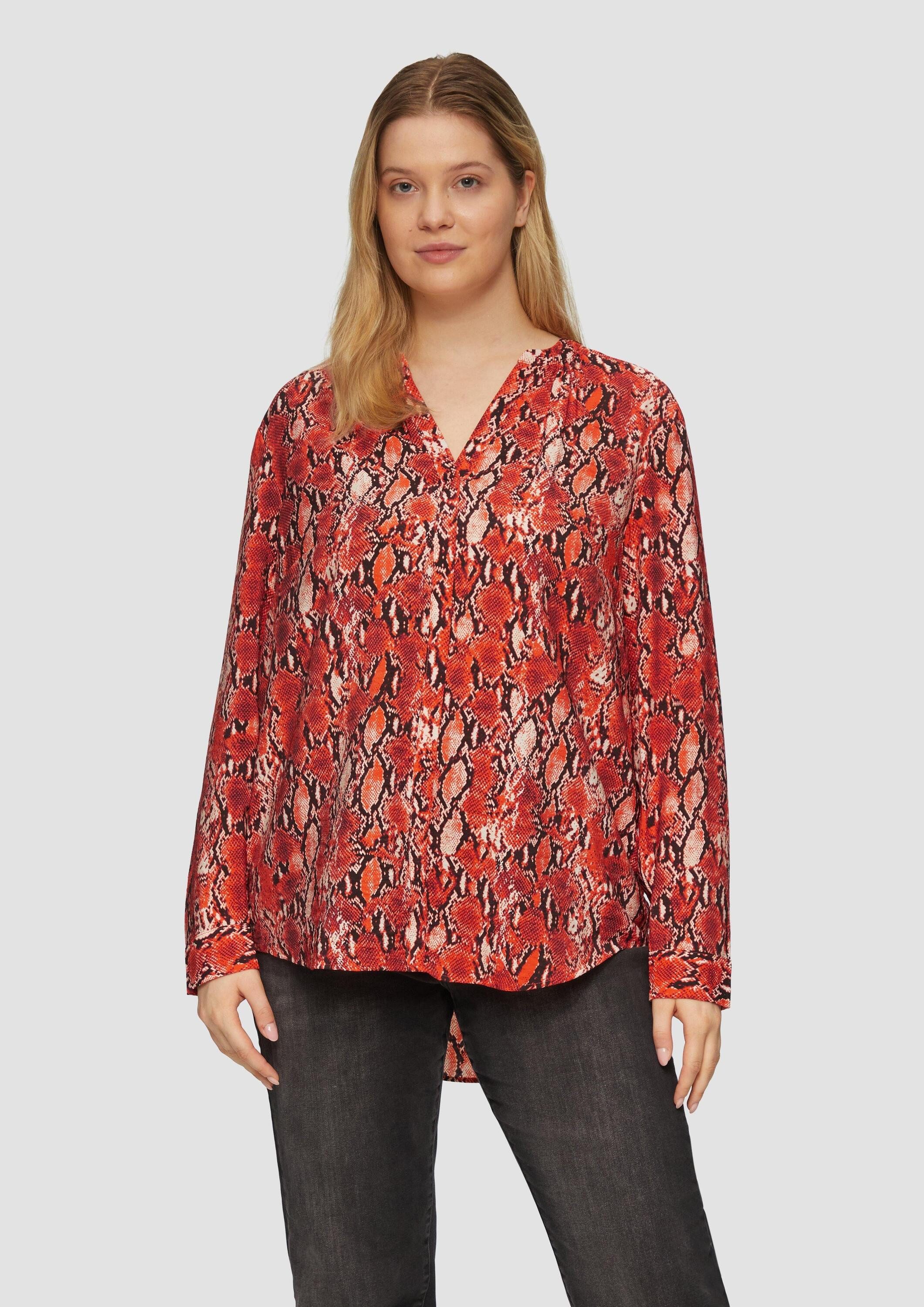 s.Oliver Langarmbluse Bluse Bluse mit Animal-Print aus Viskosemix günstig online kaufen