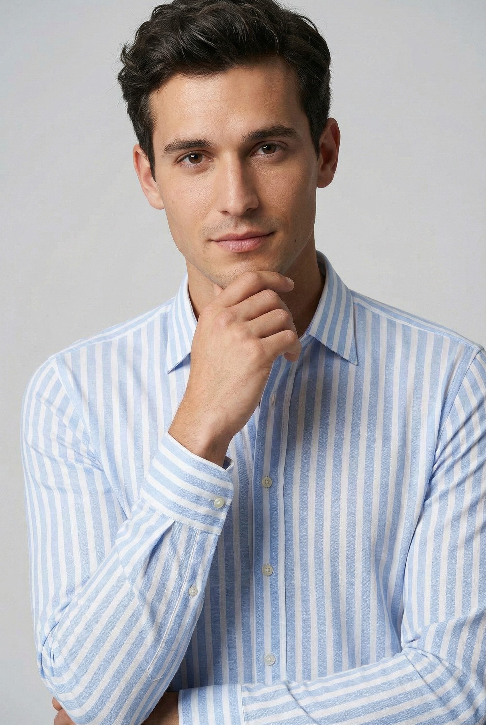 DESOTO Langarmhemd Casual Kent 1/1 Businesshemd, Kentkragen, Jersey, schmale Form