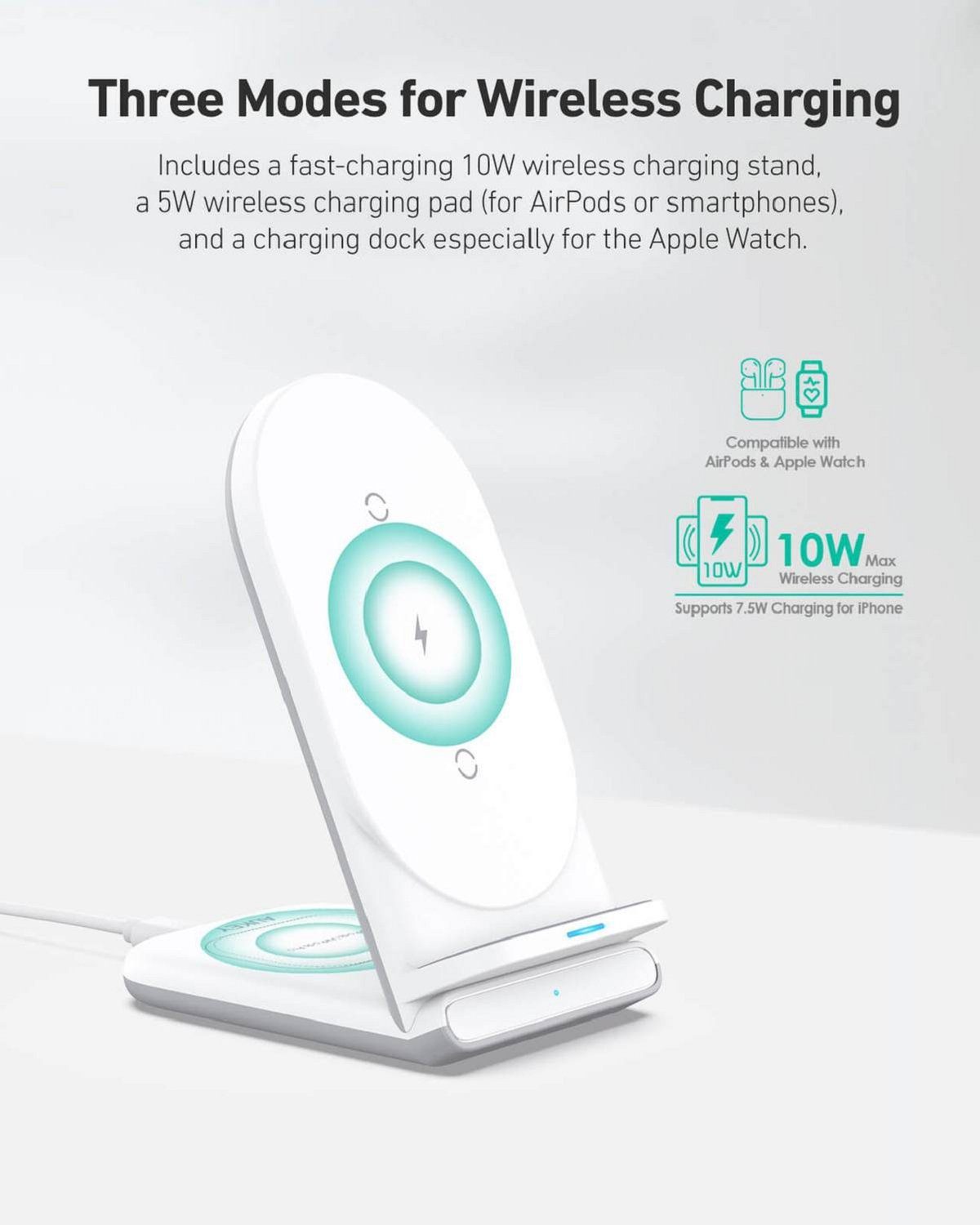 AUKEY Wireless Charger (2-in-1 Aircore Series Kabellos Ladestation)