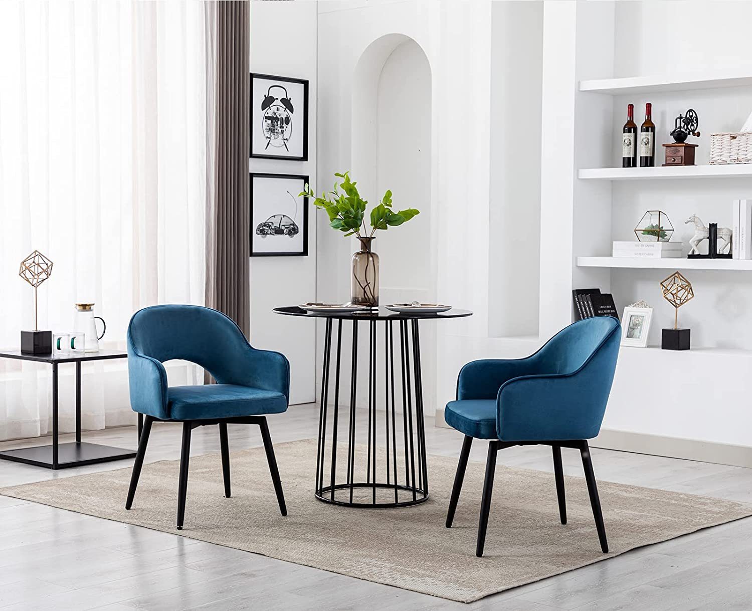 WAHSON OFFICE CHAIRS Esszimmerstuhl 2er Set Drehstuhl Samt Modern Küchenstü günstig online kaufen